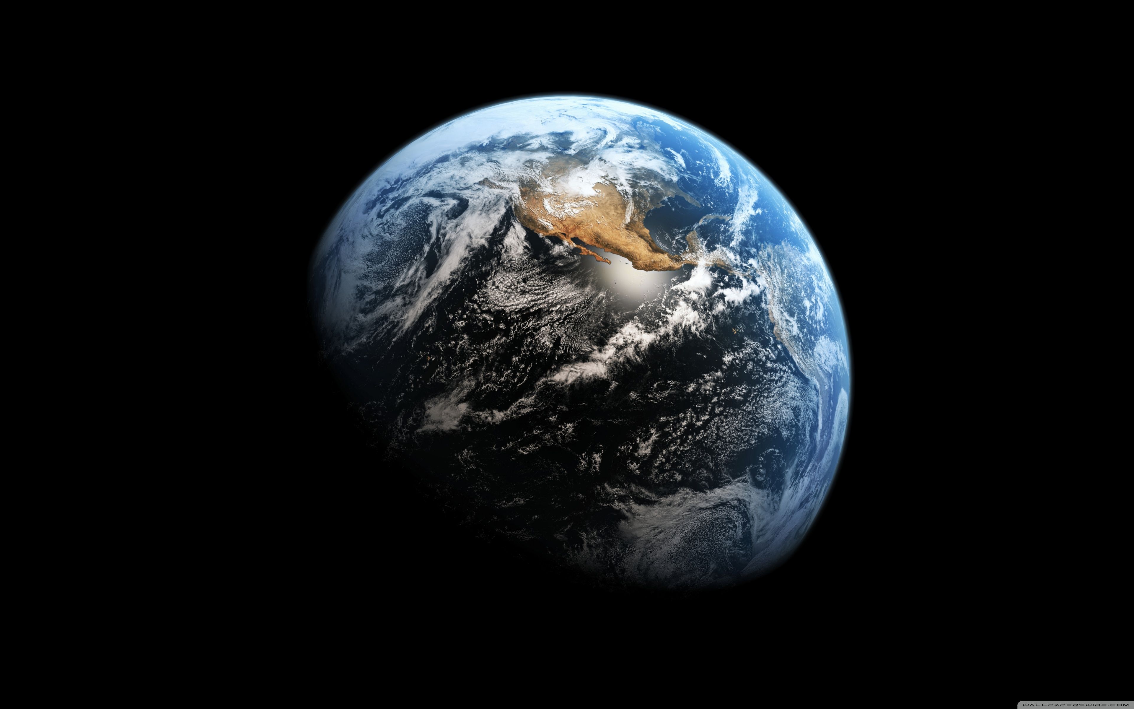 Blauer Planet, Wolken, Weltraum, Schwarzer Hintergrund, Satellitenbild, 4K Wallpaper