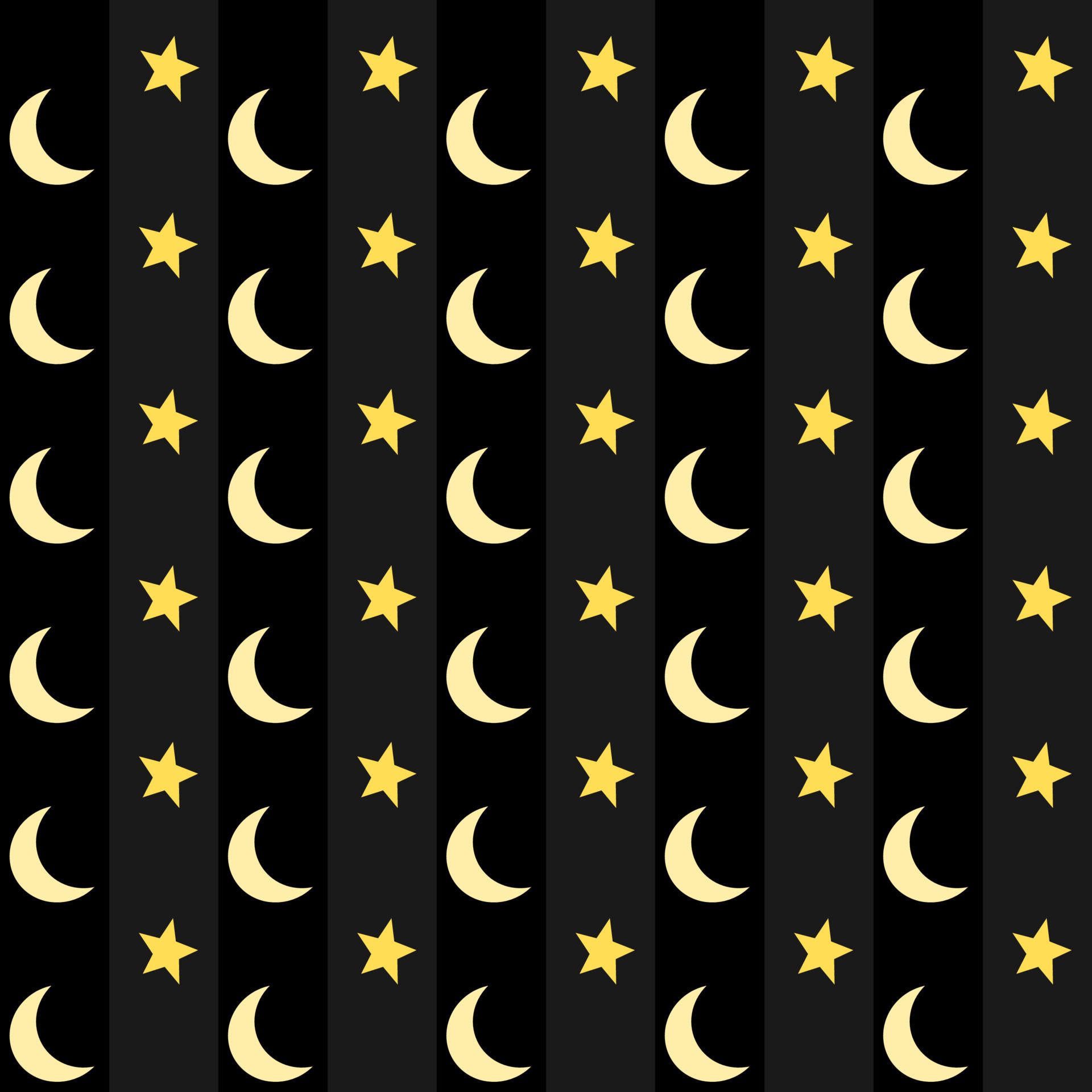 Mondsicheln, Sterne, Muster, Schwarz, Gelb, Full HD, iPad-Hintergrundbild