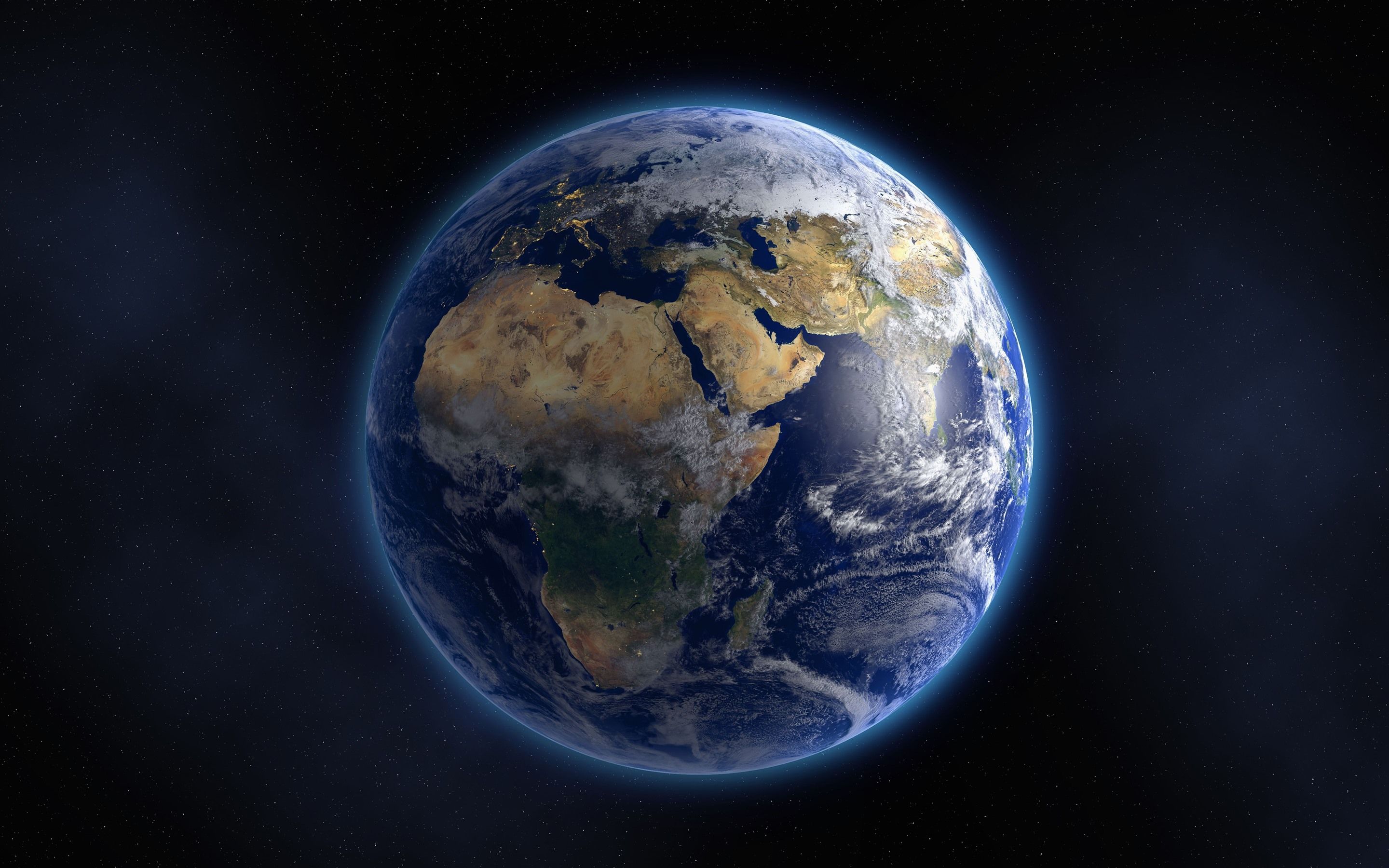 Erde, Afrika, Europa, Weltraum, Blauer Planet, 16:10, 2K-Hintergrundbild für den Desktop