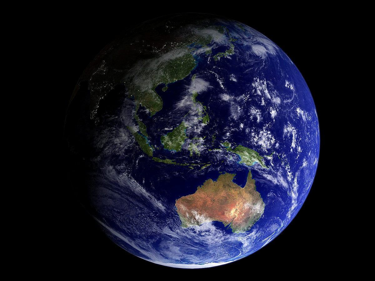 Erde, Australien, Südostasien, Satellitenbild, Wolken, Hintergrundbild für iPad und Tablet