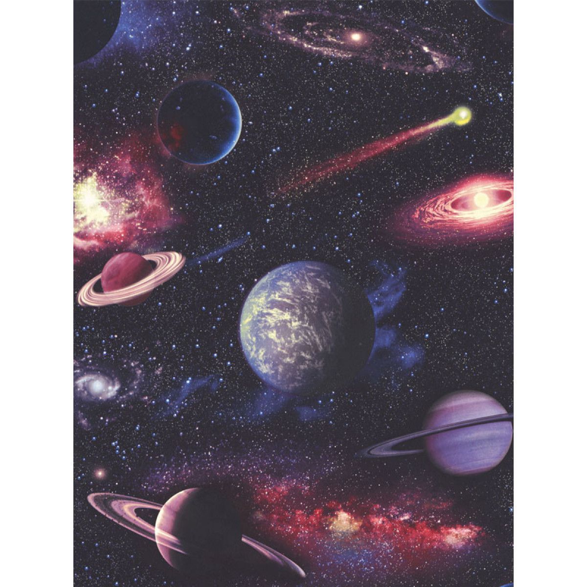 Planeten, Sonnensystem, Kometen, Illustration, Muster, Hintergrundbild für iPad und Tablet
