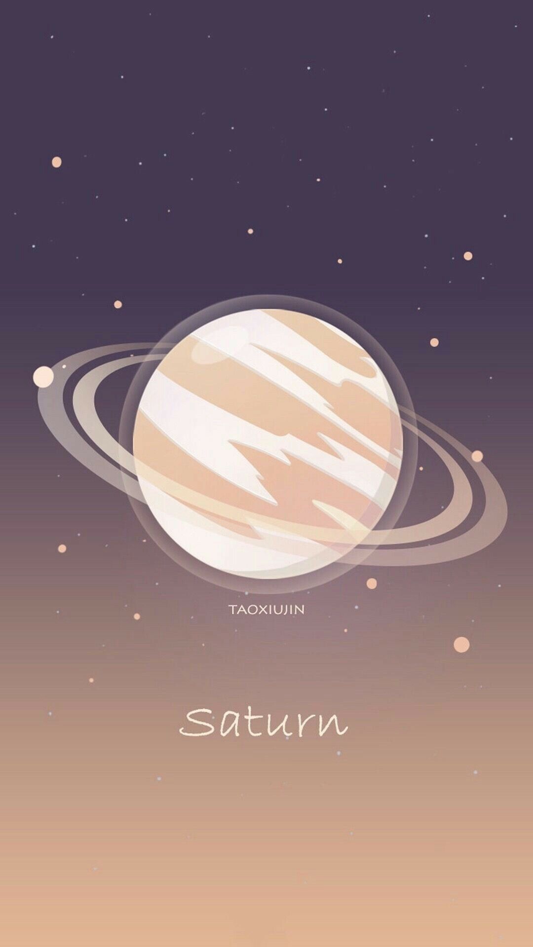 Saturn, Schriftzug, Farbverlauf, Pastell, Minimalismus, Full HD, Hintergrundbild fürs Handy