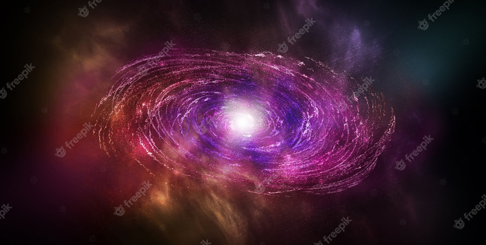 Spiralgalaxie, Galaktisches Zentrum, Weltraum, Pink, Digitale Kunst, Full-HD-Hintergrundbild für PC