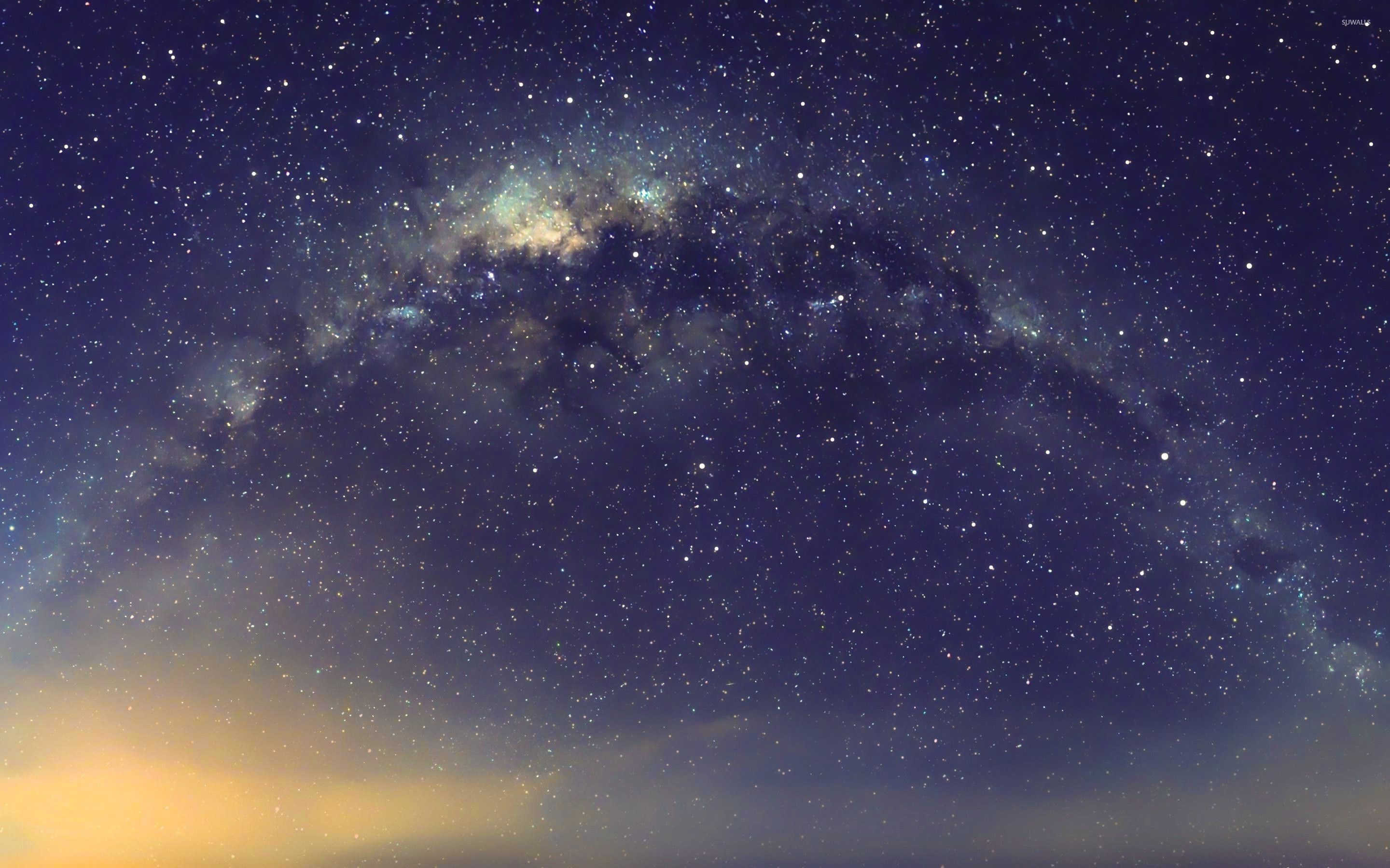 Milchstraße, Sternenhimmel, Nacht, Lichtverschmutzung, 2K, Desktop-Hintergrund für Windows