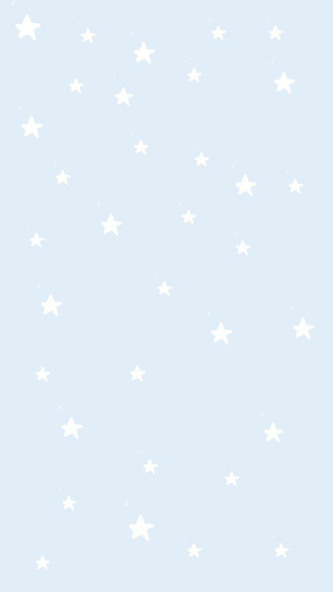 Weiße Sterne, Hellblau, Pastell, Minimalismus, Muster, Hintergrundbild für iPhone und Android