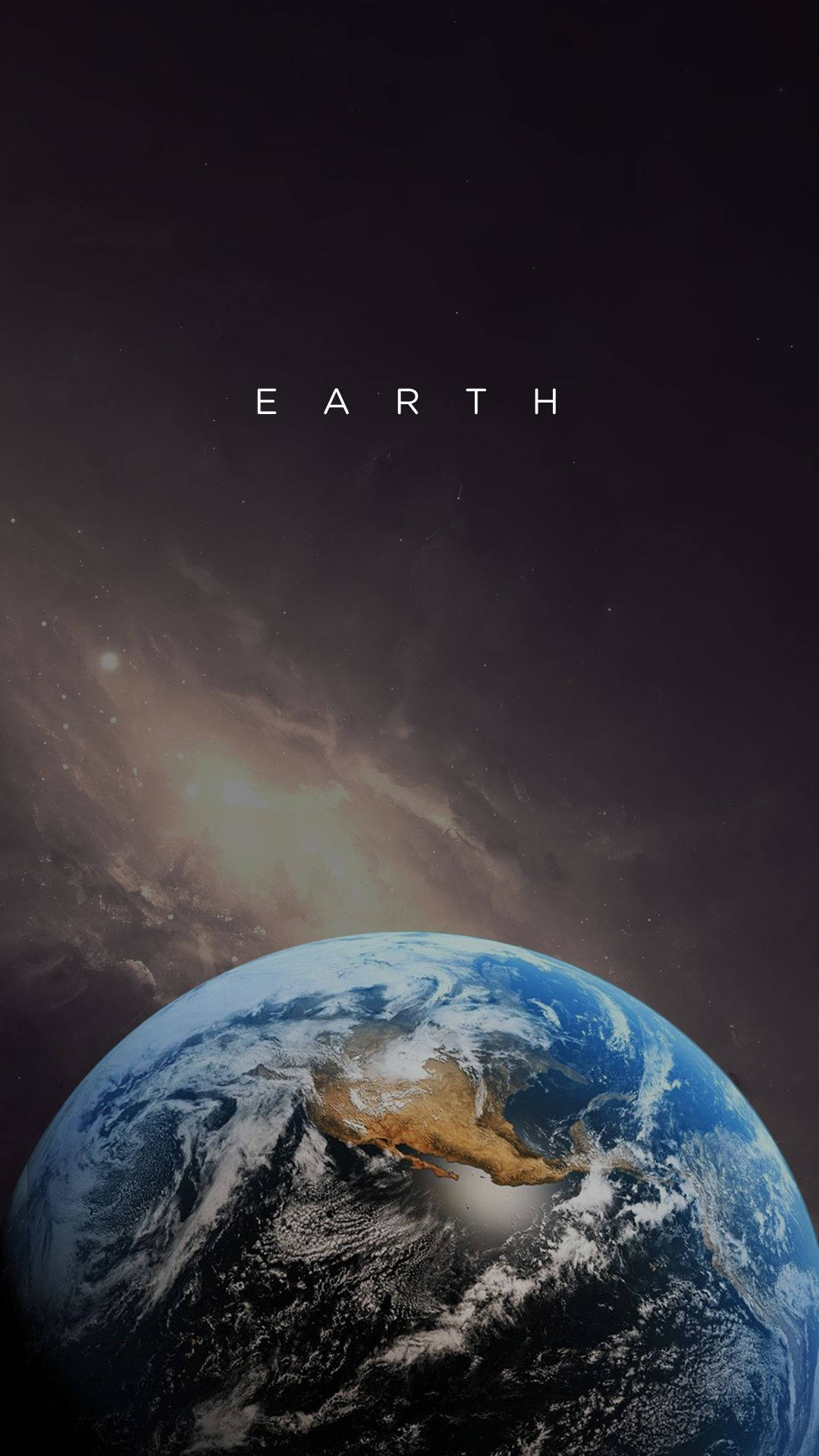 Erde, Schriftzug, Weltraum, Licht, Blauer Planet, Full HD, Handy-Hintergrund im Hochformat