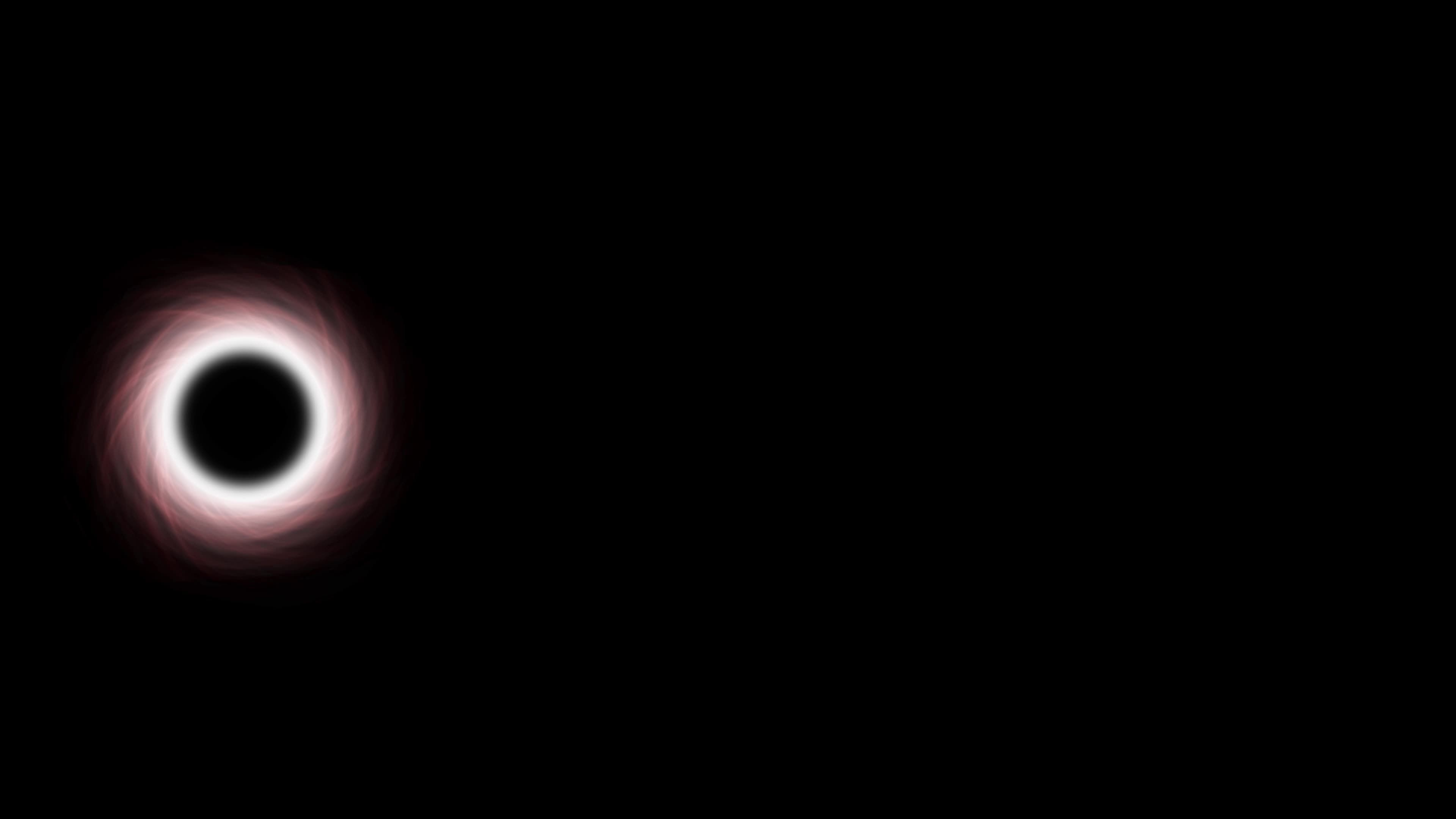 Schwarzes Loch, Lichtring, Schwarzer Hintergrund, Minimalistisch, 4K Wallpaper