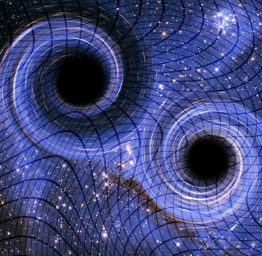 Wurmloch, Raumzeit, Gitternetz, Schwarze Löcher, Blau, Hintergrundbild für iPad und Tablet