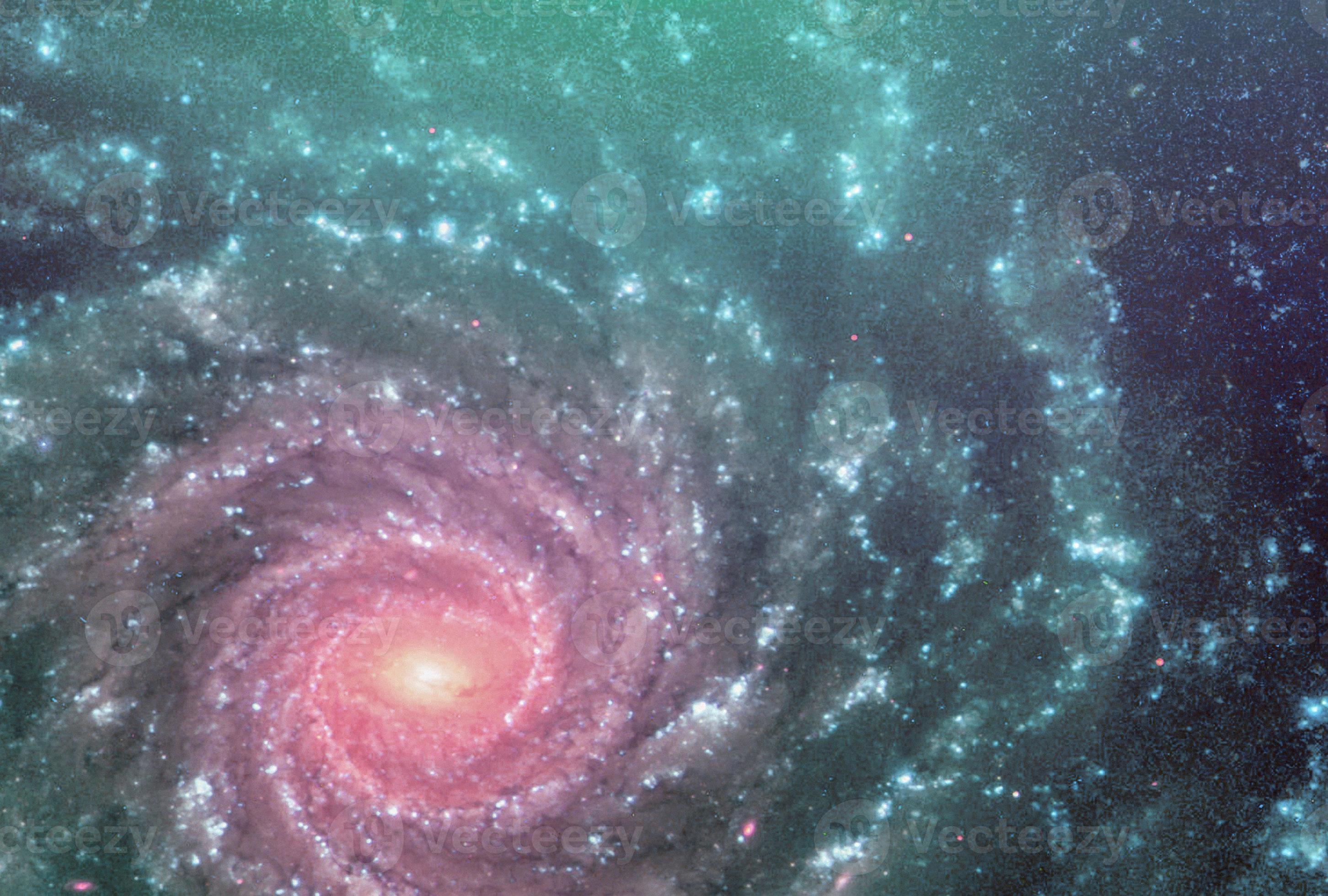 Spiralgalaxie, Sterne, Türkis, Pink, Weltraum, 2K, Hintergrundbild für den PC