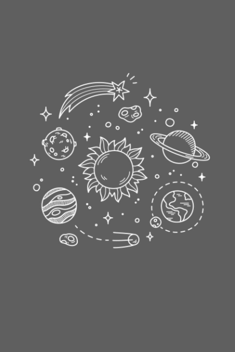 Sonnensystem, Line Art, Sonne, Grauer Hintergrund, HD, Sperrbildschirm fürs iPhone