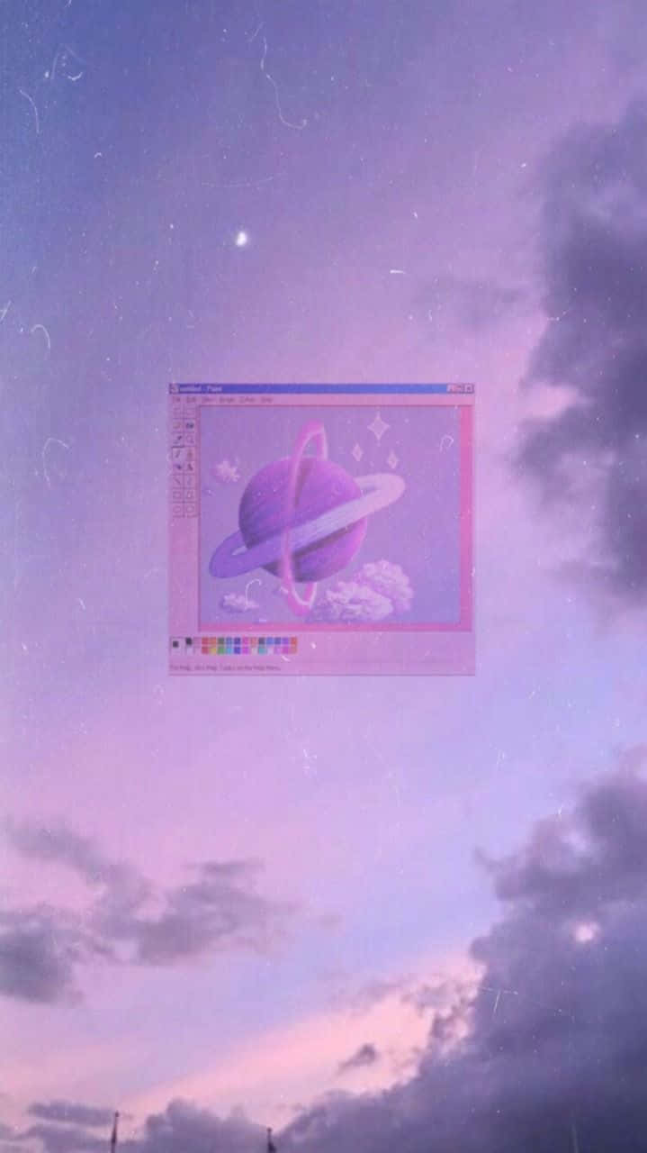 Lila Himmel, Wolken, Rahmen, Pastell, Ästhetik, Hintergrundbild für iPhone und Android