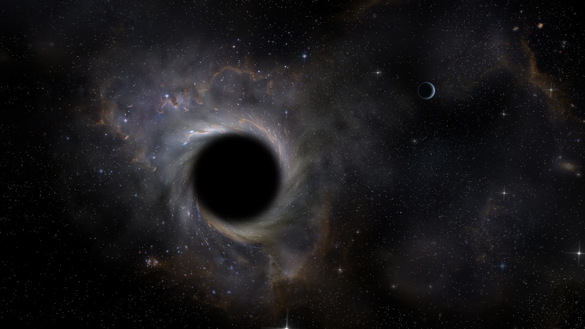 Schwarzes Loch, Weltraum, Sterne, Nebel, Dunkel, 16:9, Full-HD-Hintergrundbild für den Desktop