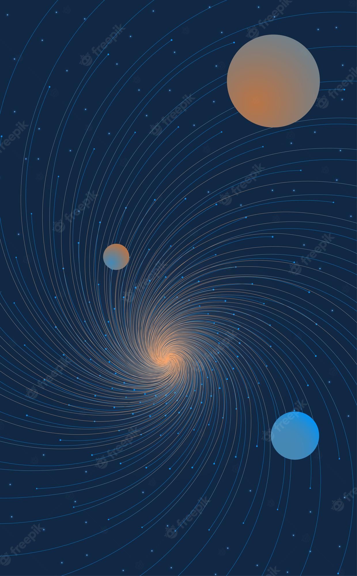 Planeten, Umlaufbahnen, Sonnensystem, Dunkelblau, Illustration, Full HD, iPhone-Hintergrundbild