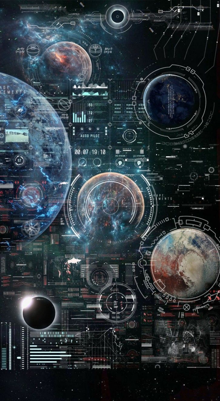 Planeten, Galaxie, Collage, Dunkelblau, Kosmos, HD, Sperrbildschirm fürs iPhone
