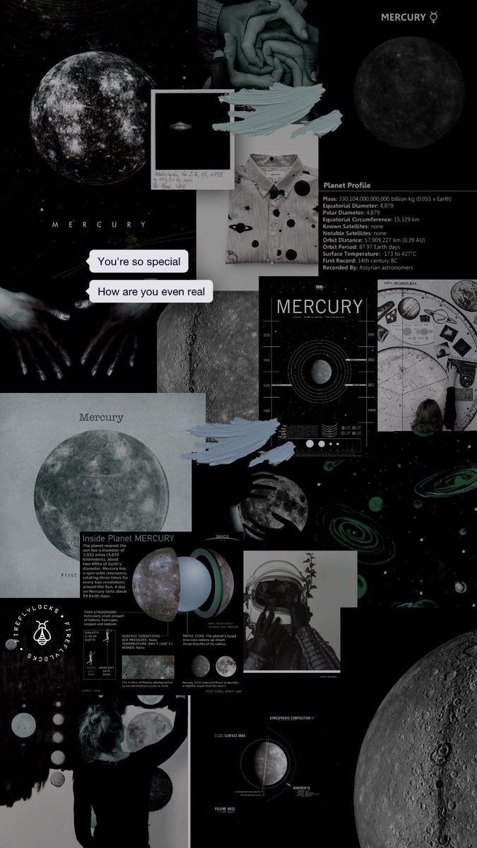 Collage, Mond, Planeten, Schwarz-Weiß, Weltraum-Ästhetik, Hintergrundbild fürs Handy