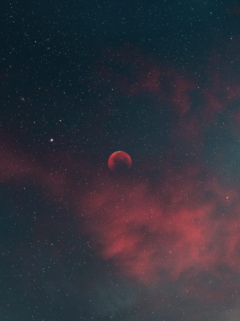 Roter Planet, Rote Wolken, Nebel, Türkis, Atmosphäre, HD, iPad-Hintergrundbild