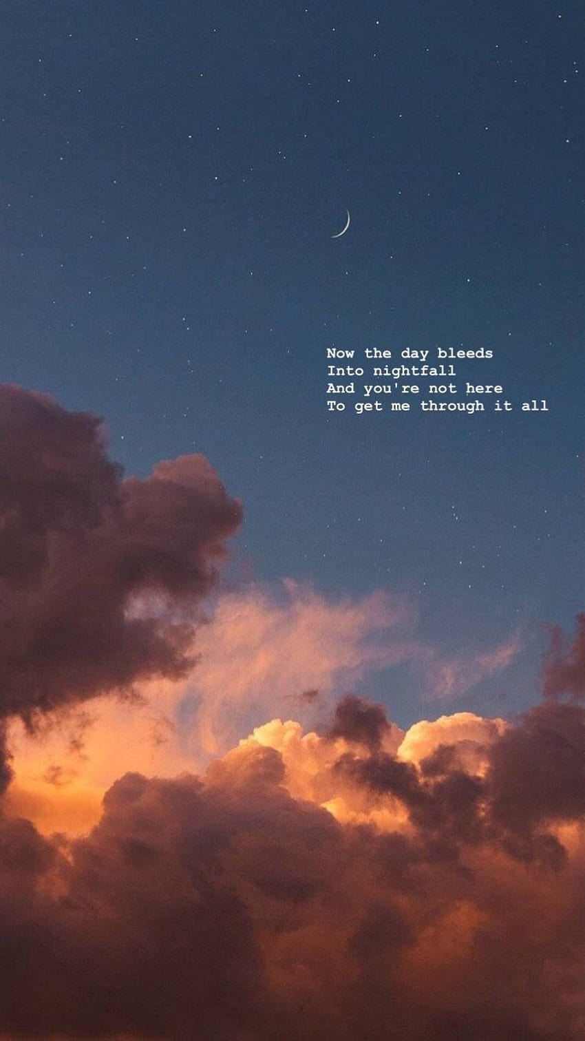 Zitat, Wolken, Sonnenuntergang, Mond, Dunkelblau, HD, Hintergrundbild fürs Handy