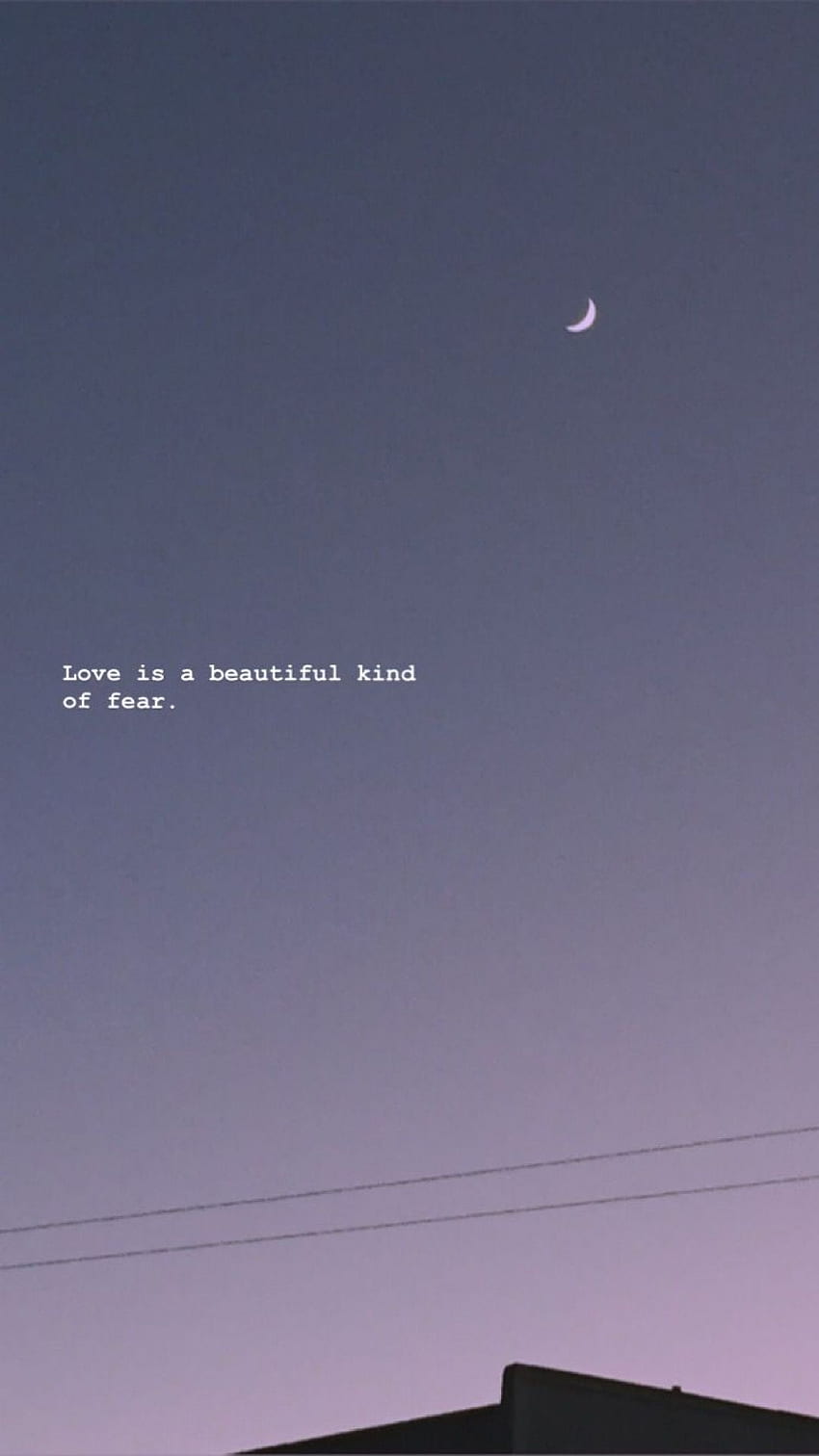 Zitat, Halbmond, Dämmerung, Lila Himmel, Minimalistisch, Android-Hintergrundbild