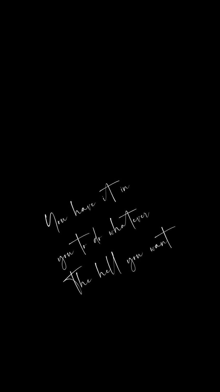 Zitat, Handschrift, Schwarzer Hintergrund, Minimalistisch, Sperrbildschirm fürs iPhone