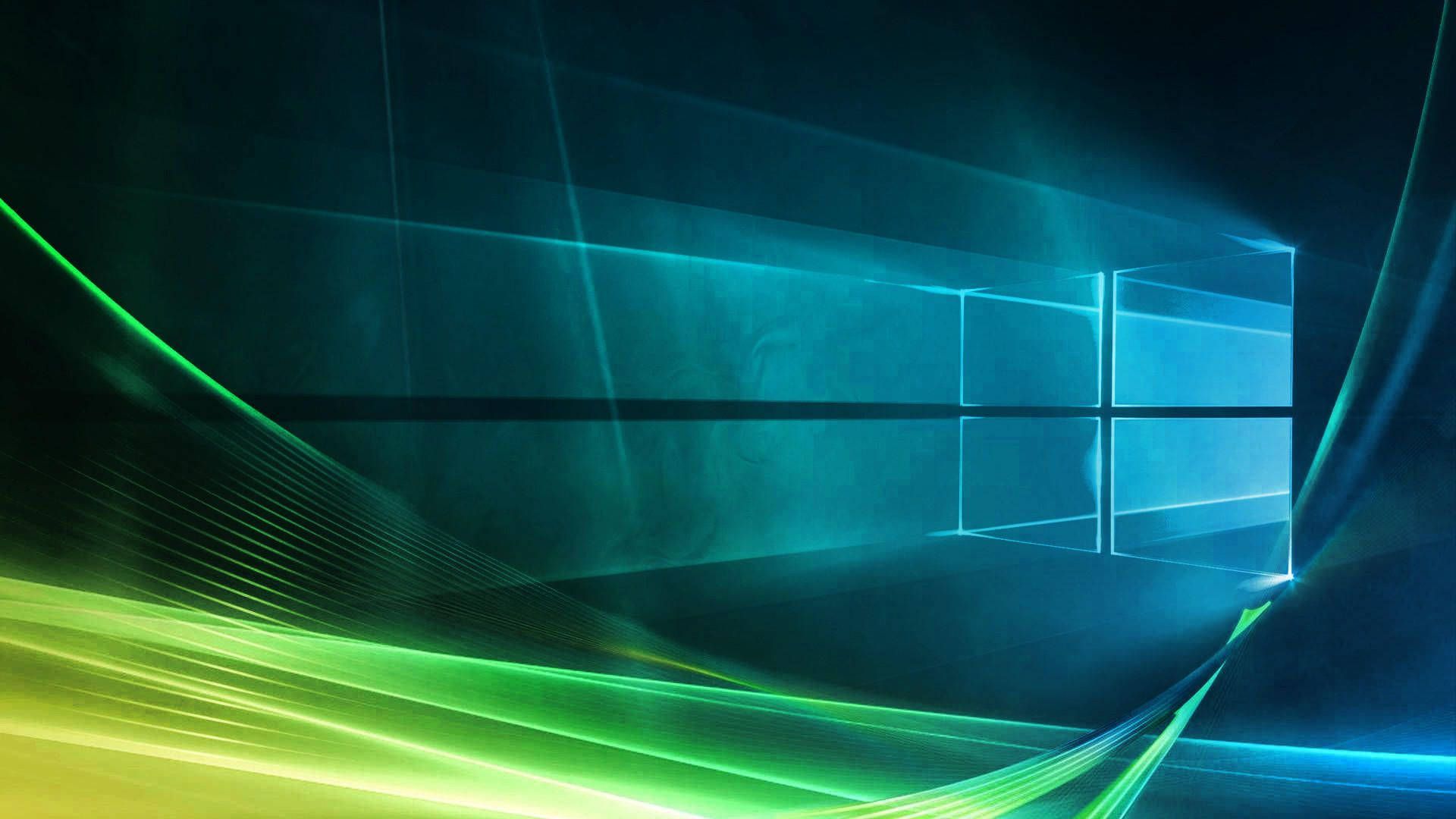 Windows-Logo, Windows 10, Aurora, Lichtwellen, Türkis, Full HD 1080p, Desktop-Hintergrundbild