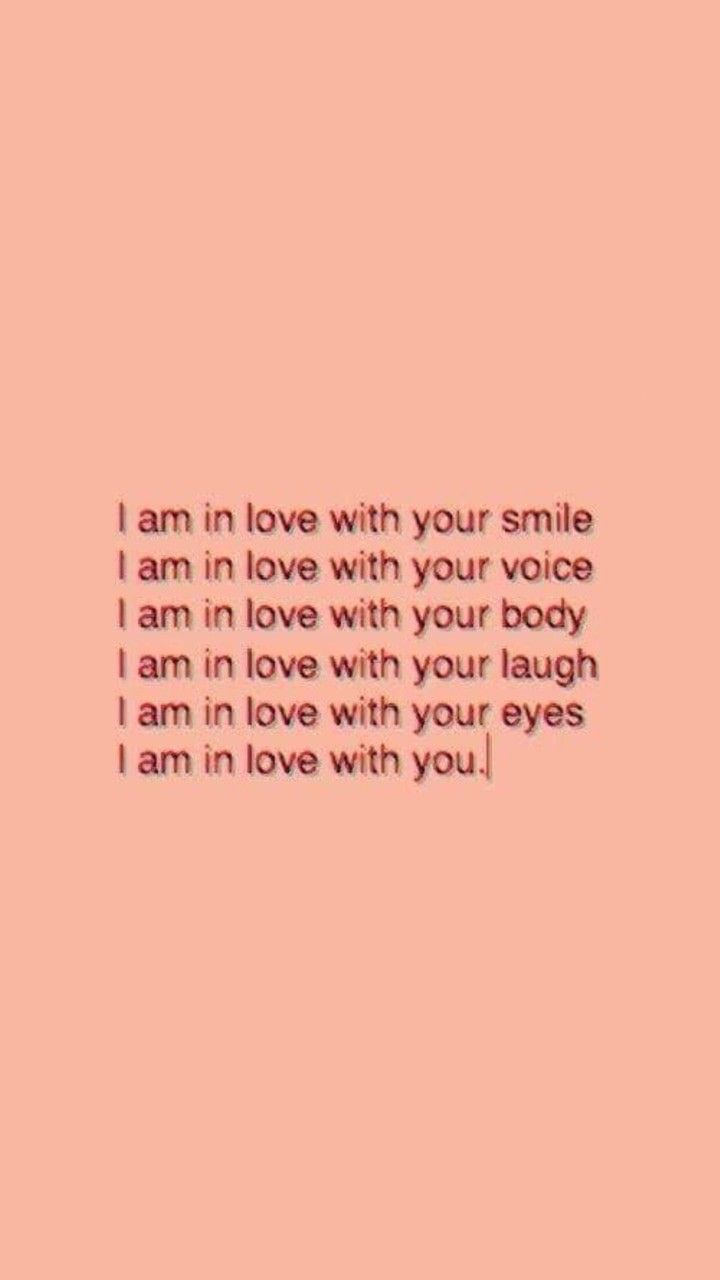 I am in love with you, Liebeserklärung, Text, Lachsrosa, Typografie, HD, Handy-Hintergrund