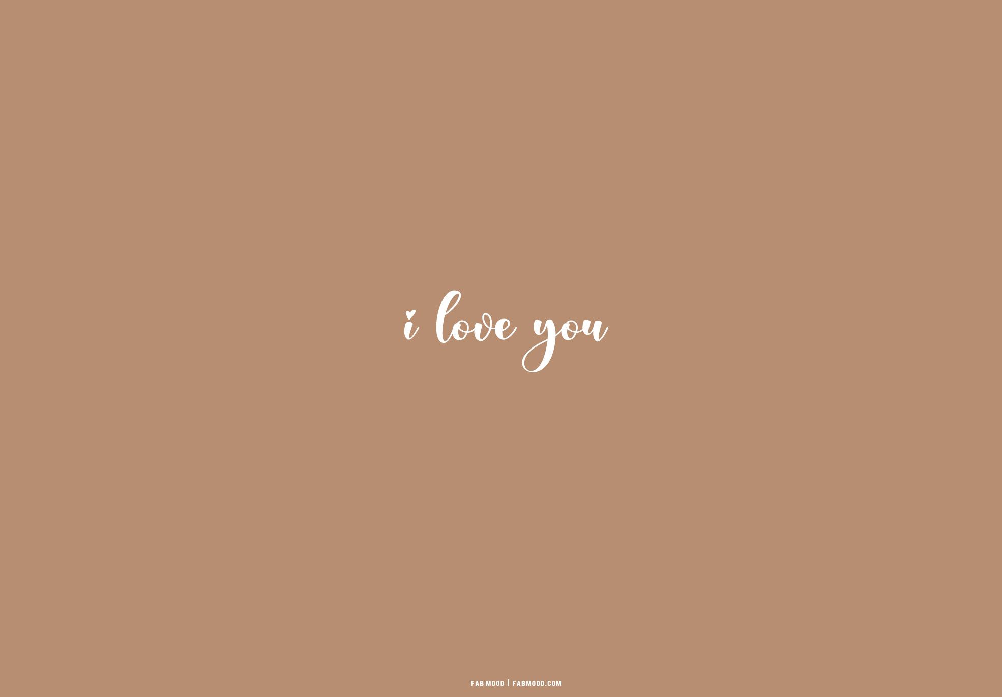 I love you, Handschrift, Braun, Minimalistisch, Typografie, Full HD, PC-Hintergrundbild