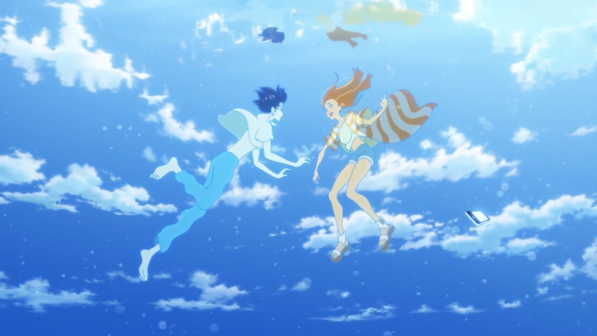 Hinako Mukaimizu, Minato Hinageshi, Kimi to, Nami ni Noretara, Himmel, Wolken, 1080p-Hintergrundbild