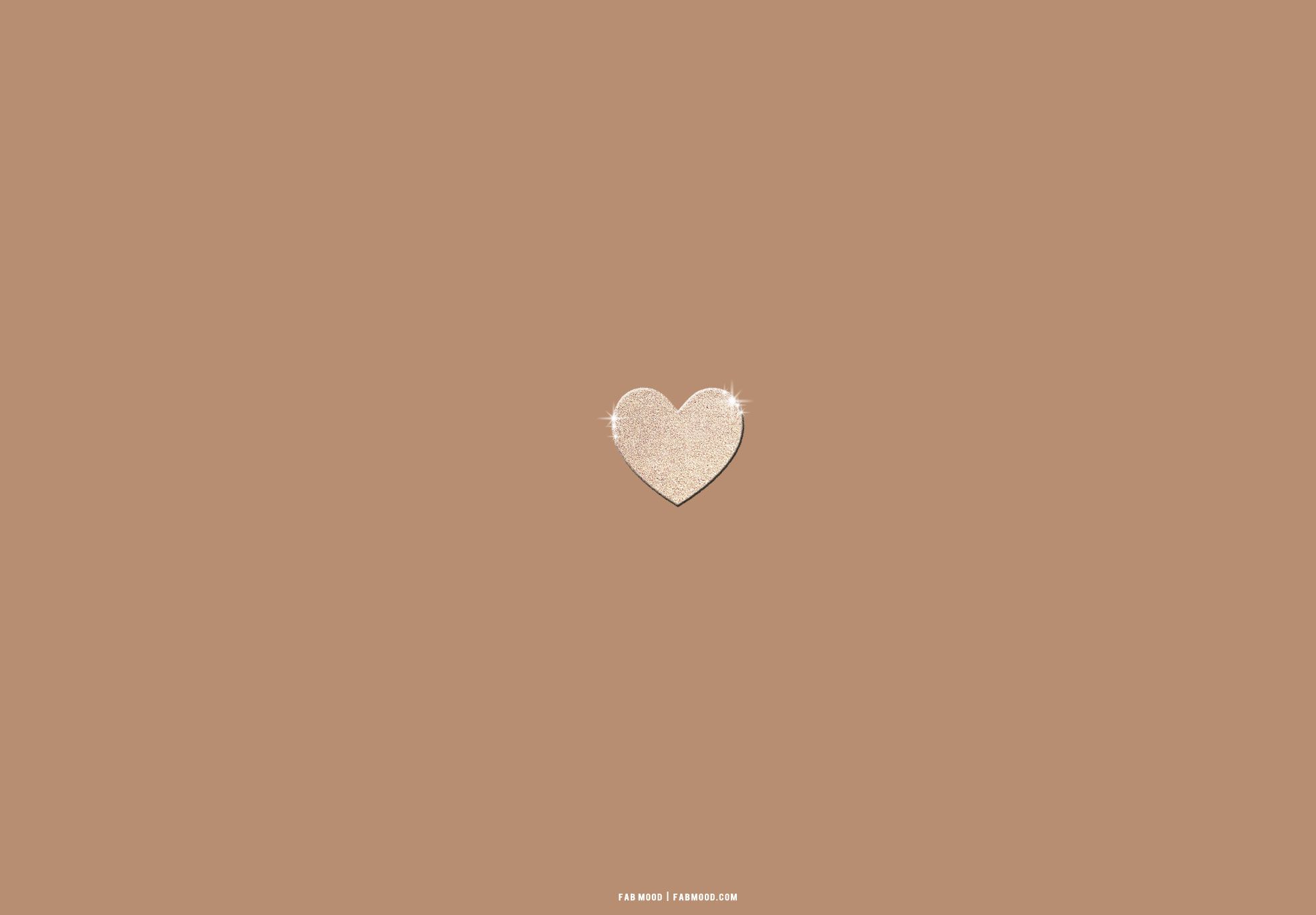 Herz, Beige, Braun, Minimalistisch, Full HD, Desktop-Hintergrund für Windows