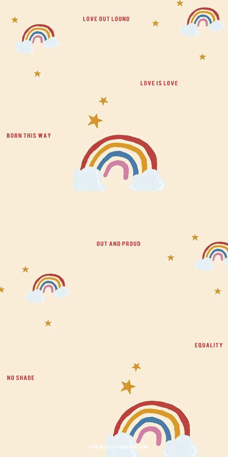Regenbogen, Muster, Sprüche, Cremefarben, Süß, HD, Handy-Hintergrund im Hochformat