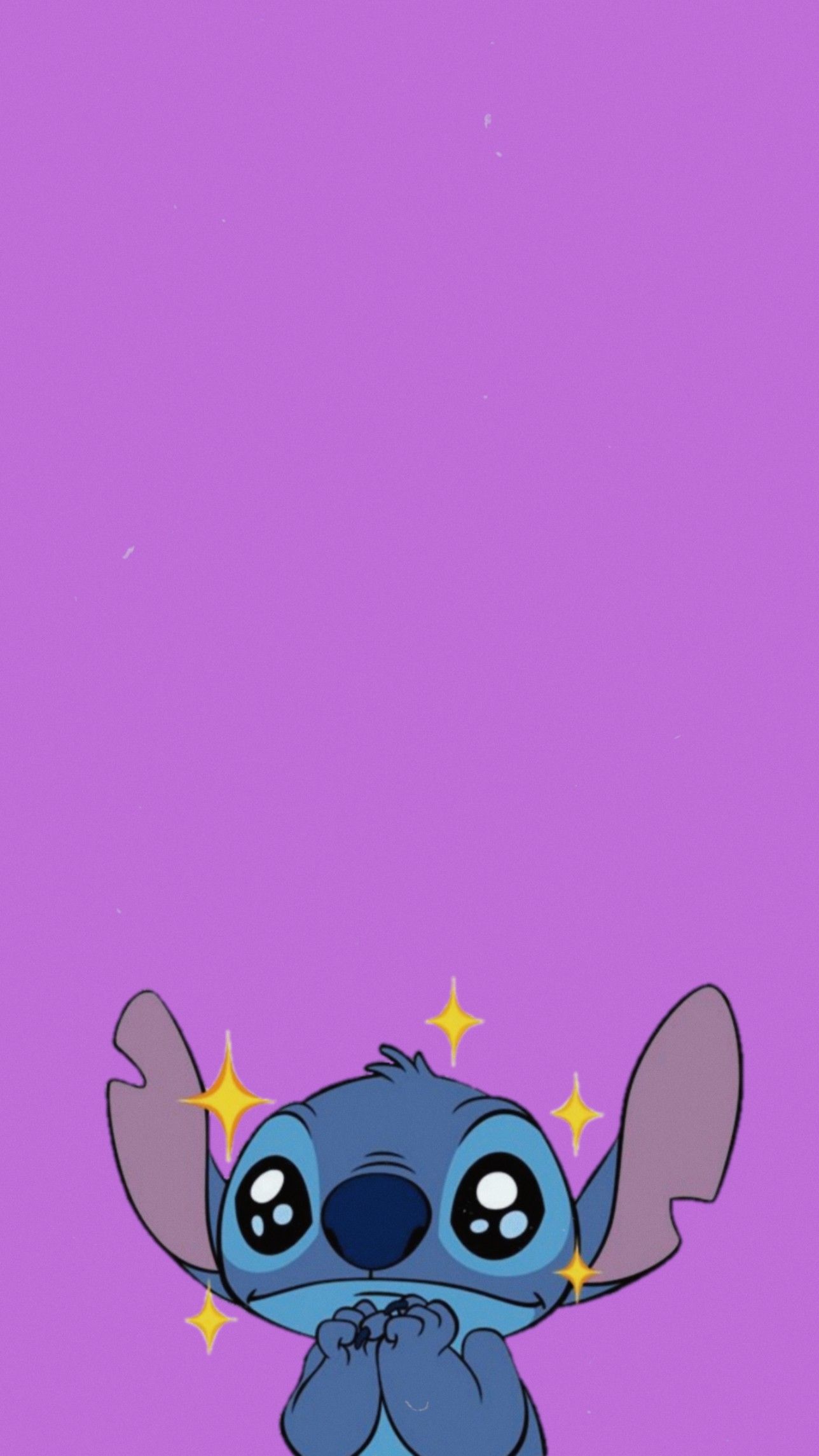 Stitch, Lila Hintergrund, Funkeln, Niedlich, Full HD, Sperrbildschirm fürs iPhone