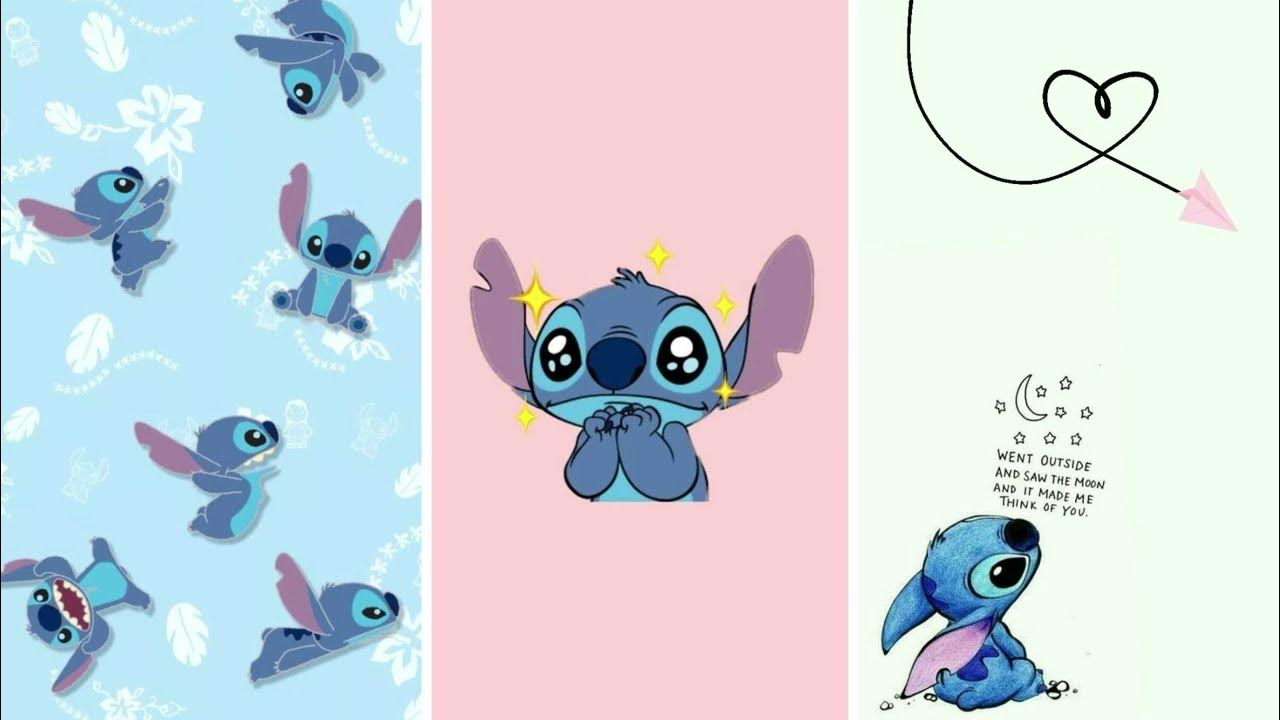 Stitch, Triptychon, Muster, Herz, Pastell, HD, Hintergrund für den Desktop