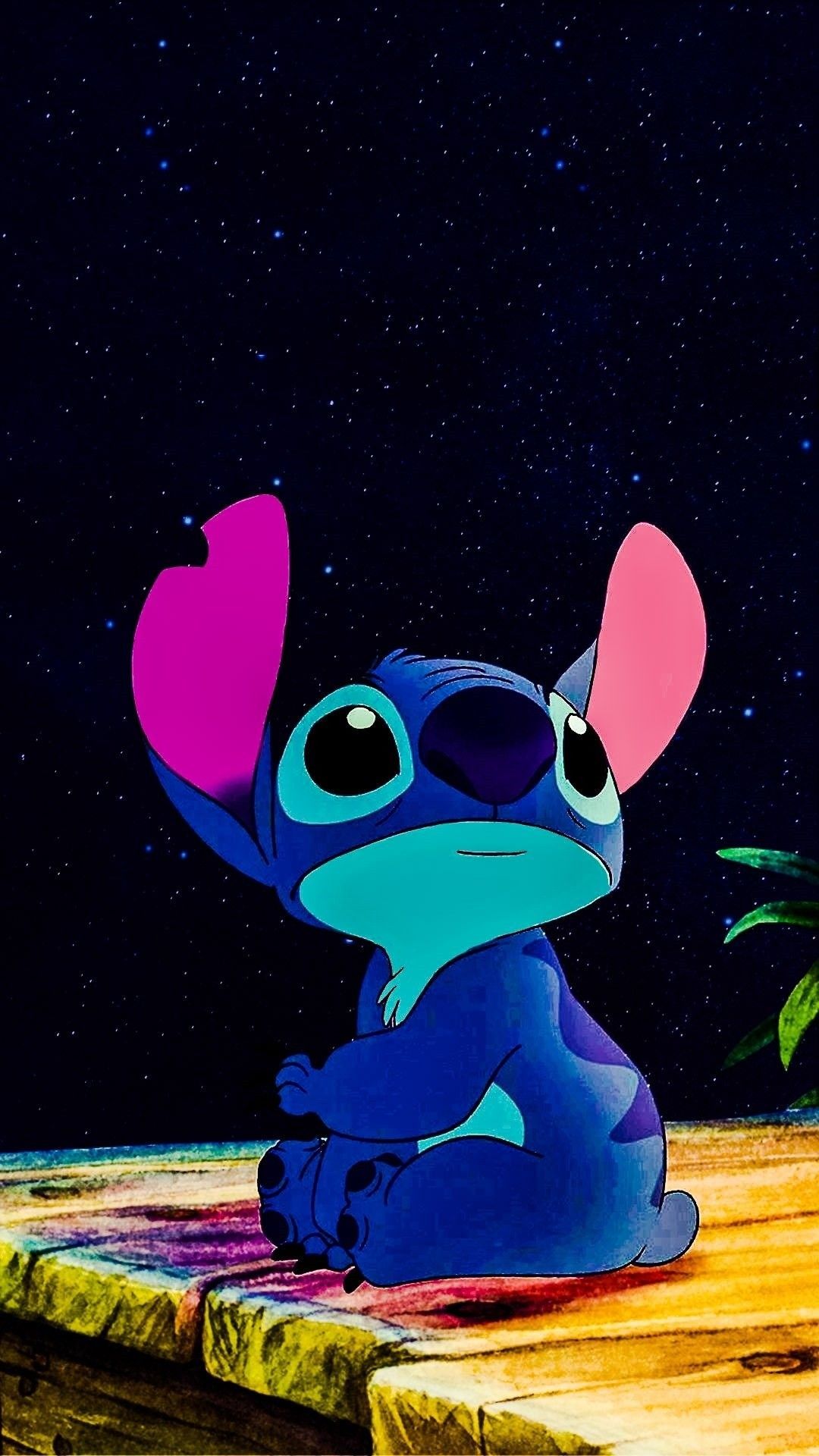 Stitch, Nacht, Traurig, Dunkel, Disney, Hochformat, Hintergrundbild fürs Smartphone