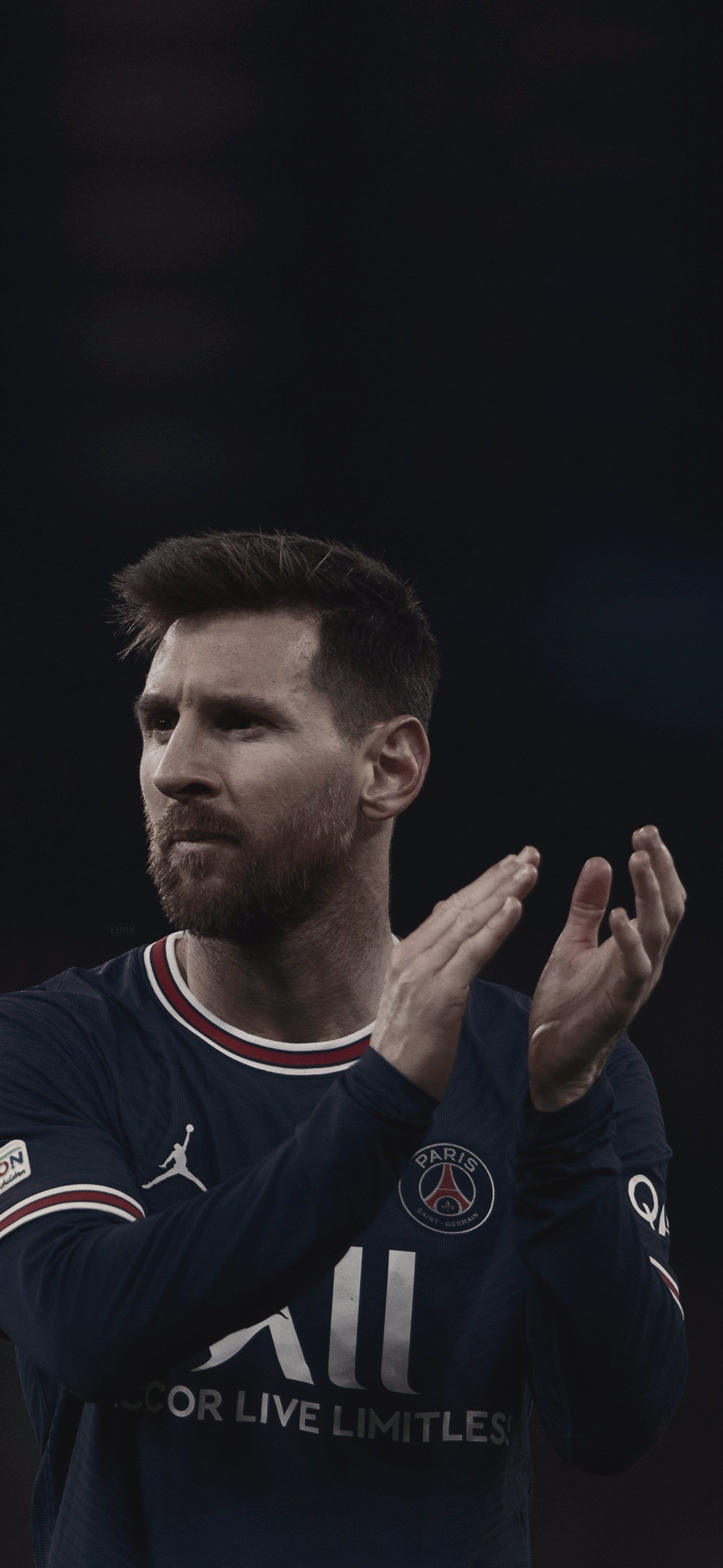 Lionel Messi, Paris Saint-Germain, Applaus, Dunkel, QHD+, Sperrbildschirm fürs iPhone