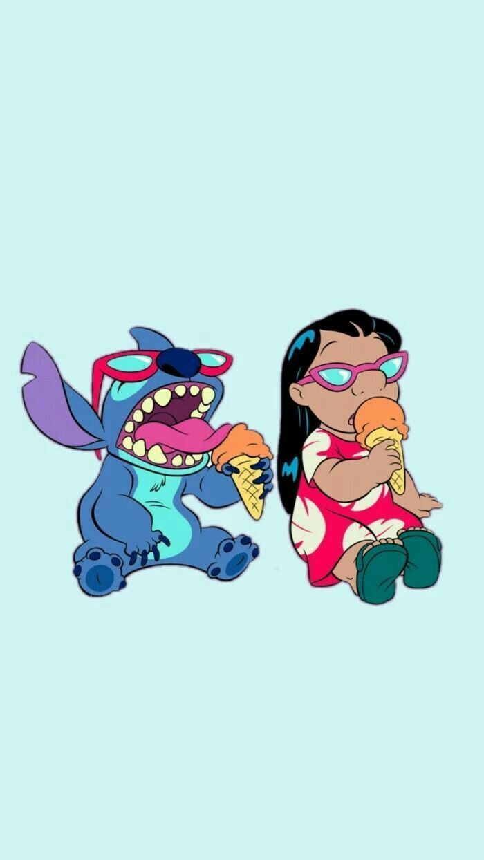 Stitch, Lilo, Lilo & Stitch, Mintgrün, Disney, Hintergrundbild für iPhone und Android