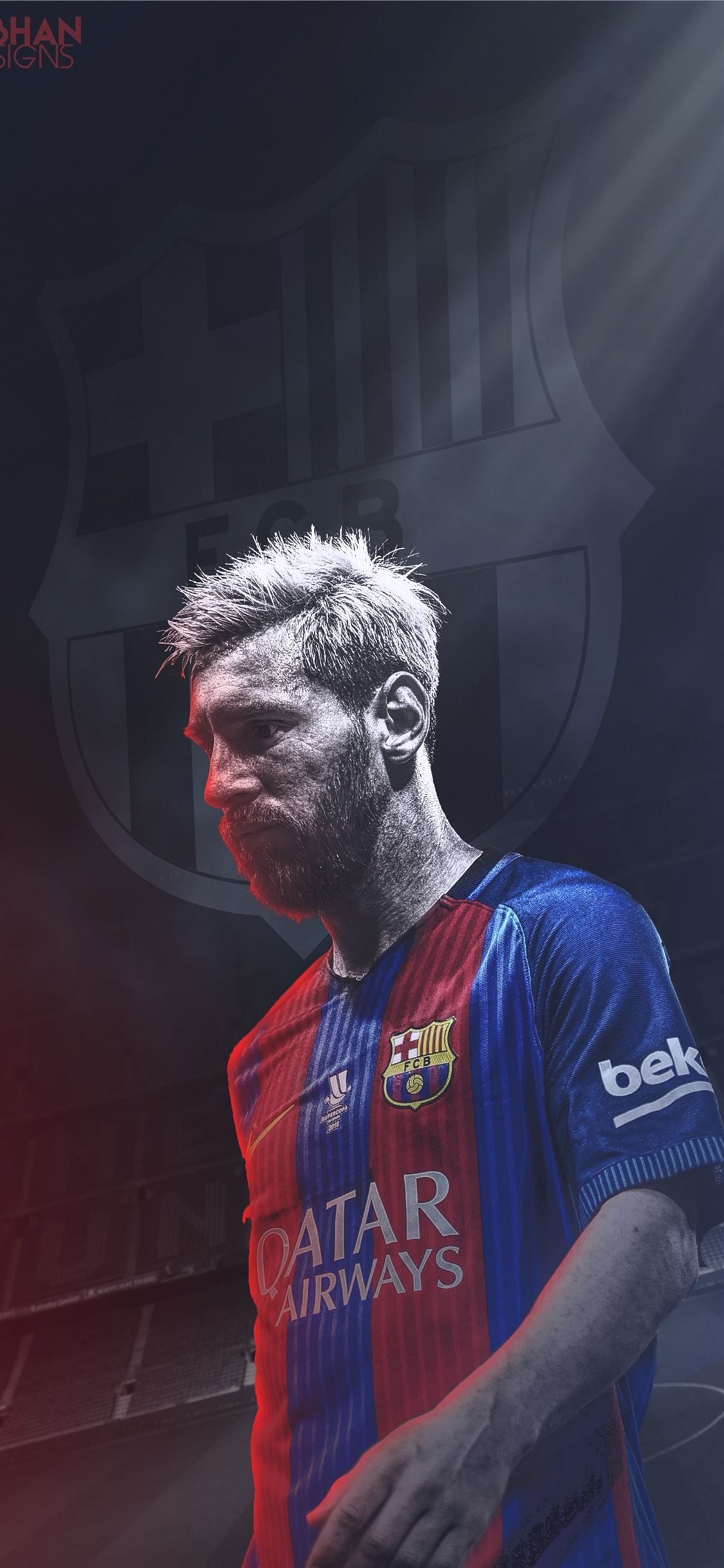 Lionel Messi, FC Barcelona, Dunkel, Seitenprofil, Full HD, Sperrbildschirm fürs iPhone
