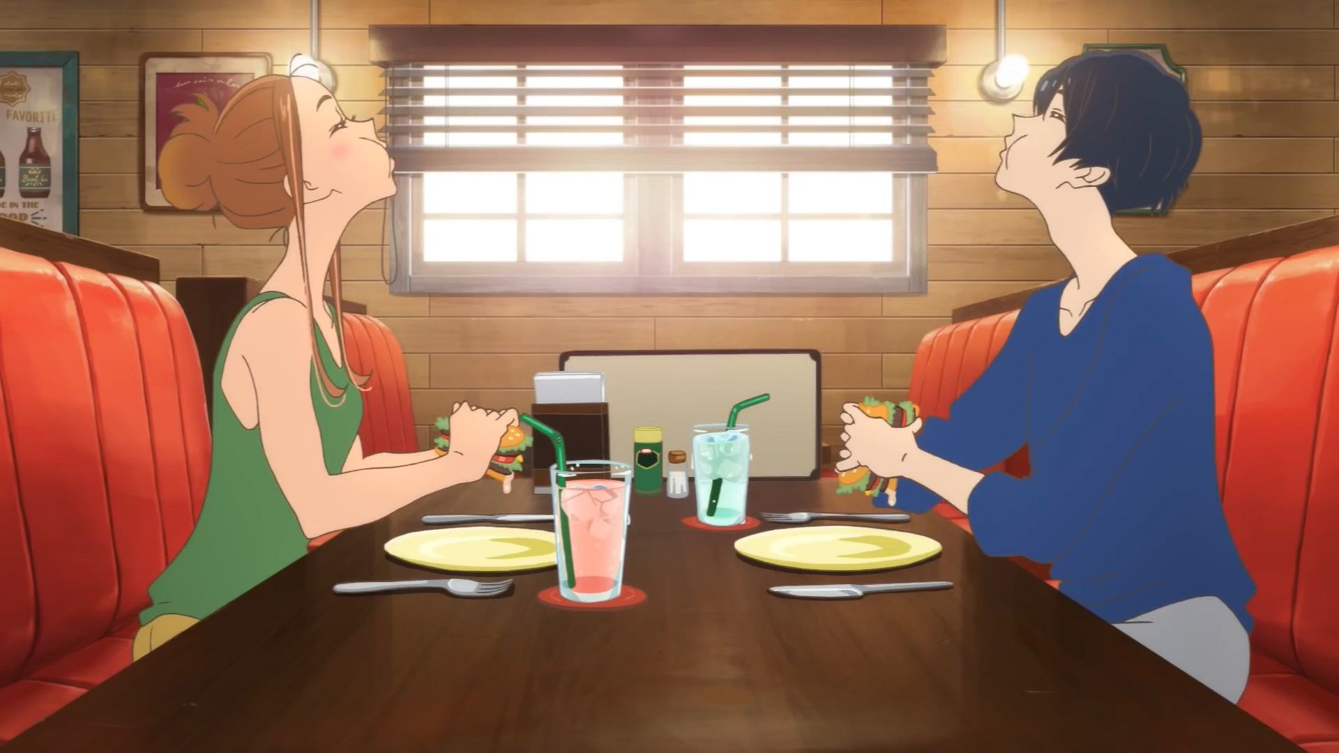 Hinako Mukaimizu, Minato Hinageshi, Ride Your Wave, Restaurant, Date, 1920x1080, Desktop-Hintergrund
