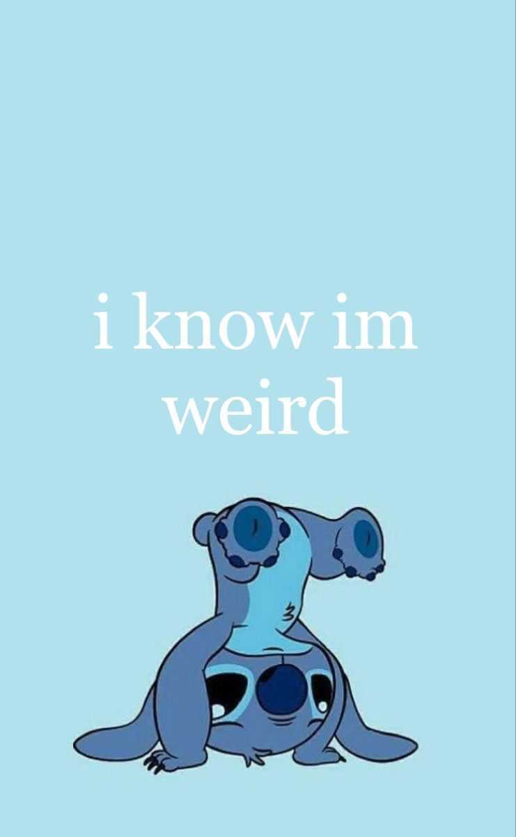 Stitch, I Know I'm Weird, Zitat, Hellblau, Minimalismus, HD, Handy-Hintergrundbild