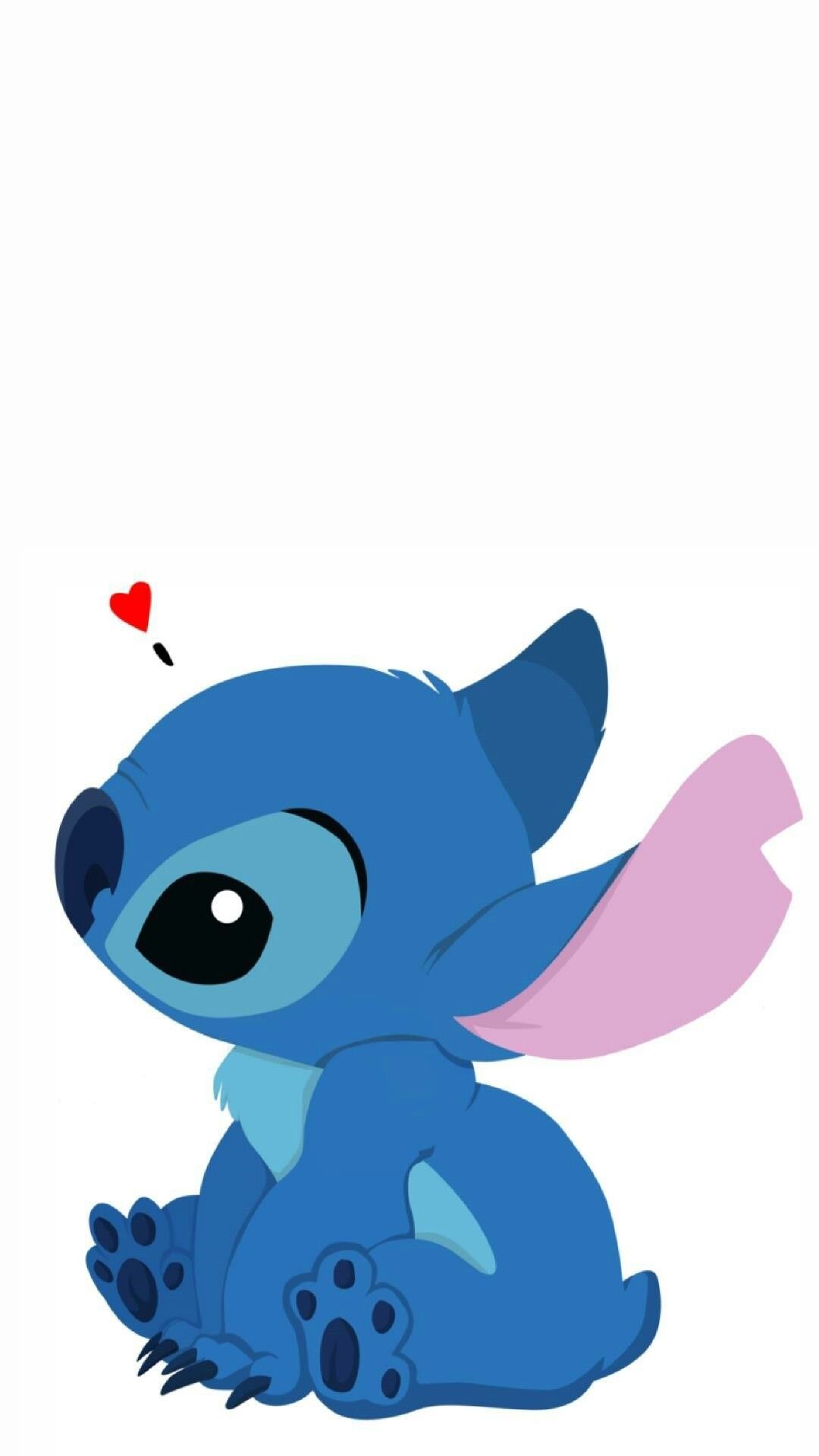 Stitch, Herz, Weißer Hintergrund, Niedlich, Disney, Full HD, Sperrbildschirm fürs iPhone