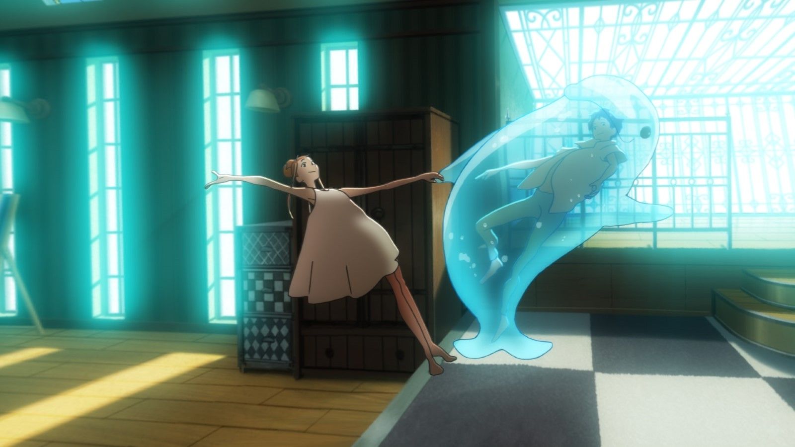 Hinako Mukaimizu, Minato Hinageshi, Ride Your Wave, Wassergestalt, Tanz, HD, Breitbild-Hintergrundbild