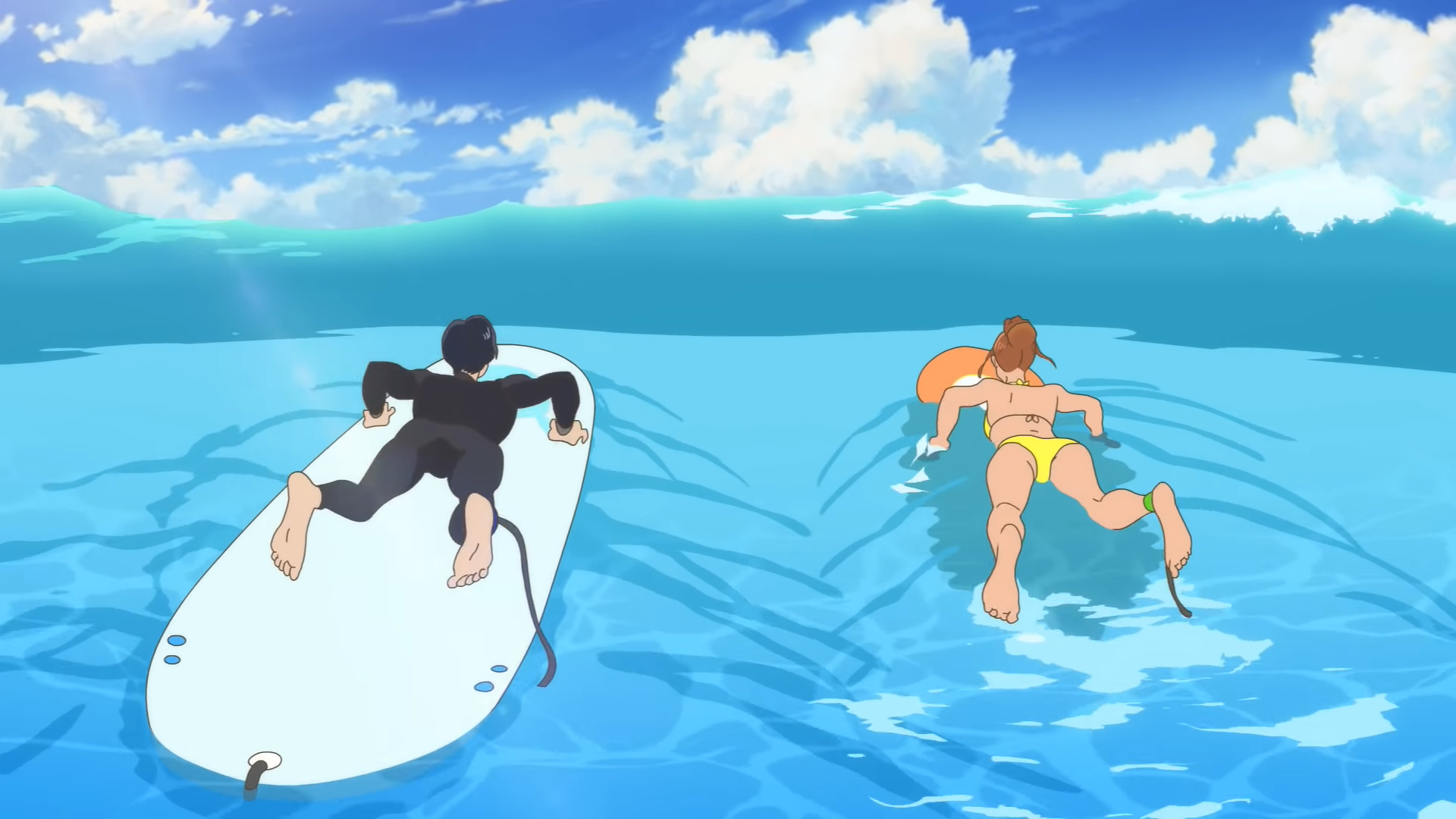 Minato Hinageshi, Hinako Mukaimizu, Ride Your Wave, Surfen, Meer, Full HD, PC-Hintergrundbild