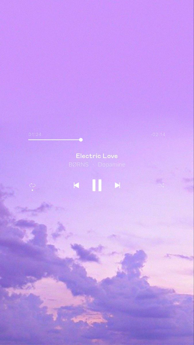 Musikplayer, Wolken, Lila Himmel, Pastell, Ästhetik, Hintergrundbild für iPhone und Android