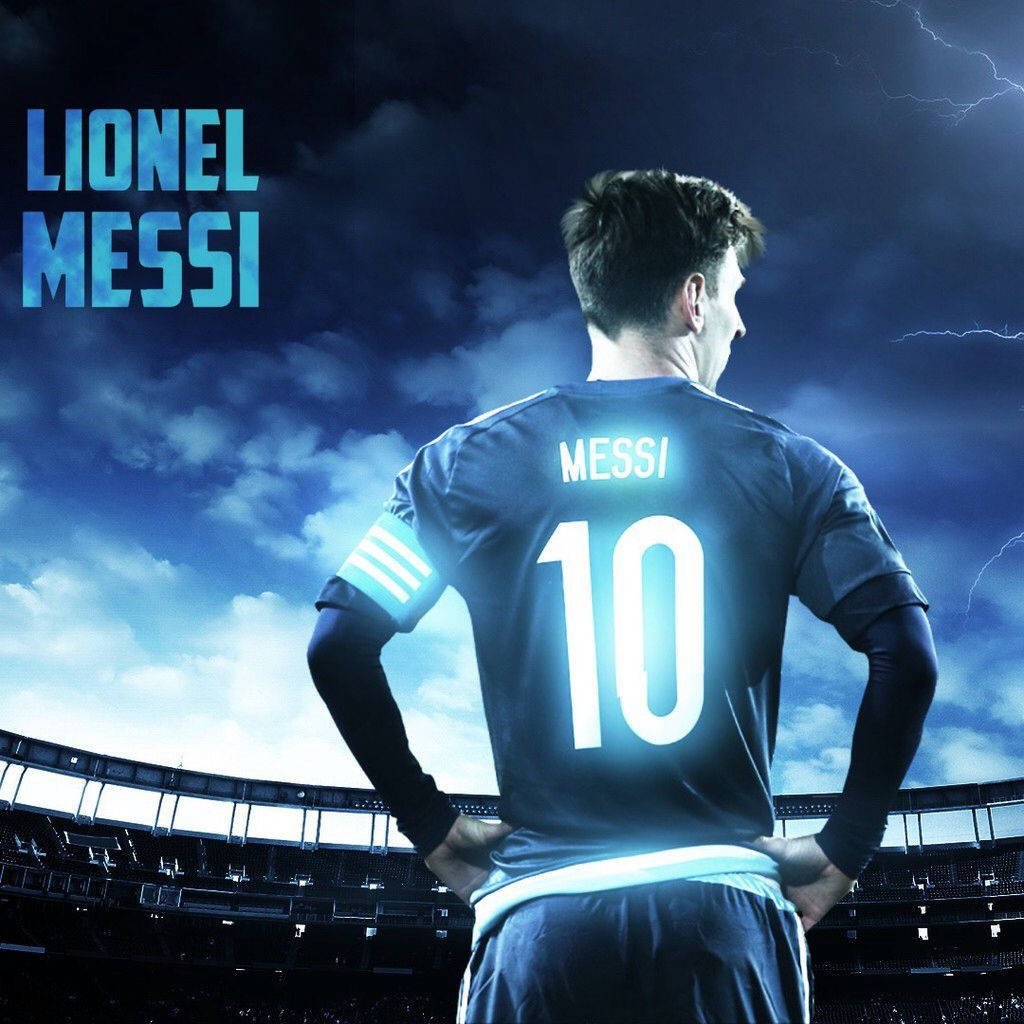 Lionel Messi, Argentinische Nationalmannschaft, Rückennummer 10, Stadion, Blau, iPad-Hintergrundbild