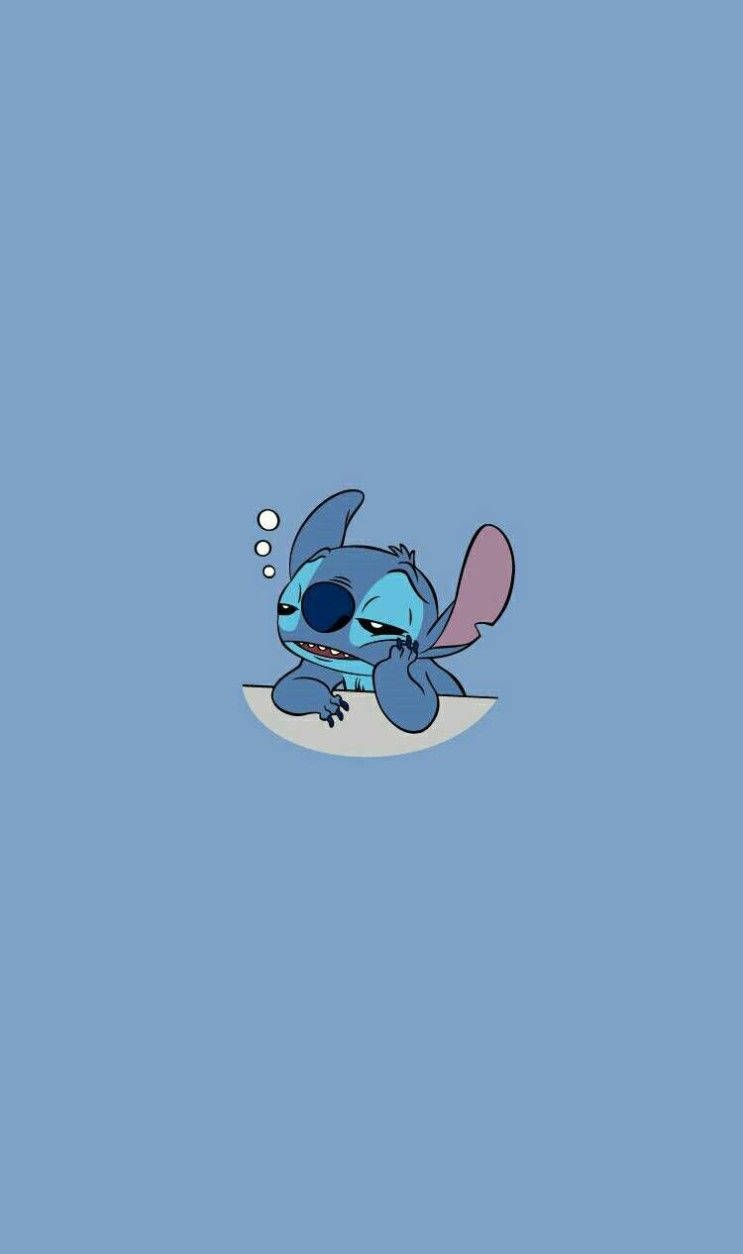 Stitch, Graublau, Minimalismus, Klein, Niedlich, HD, Hintergrundbild fürs Handy