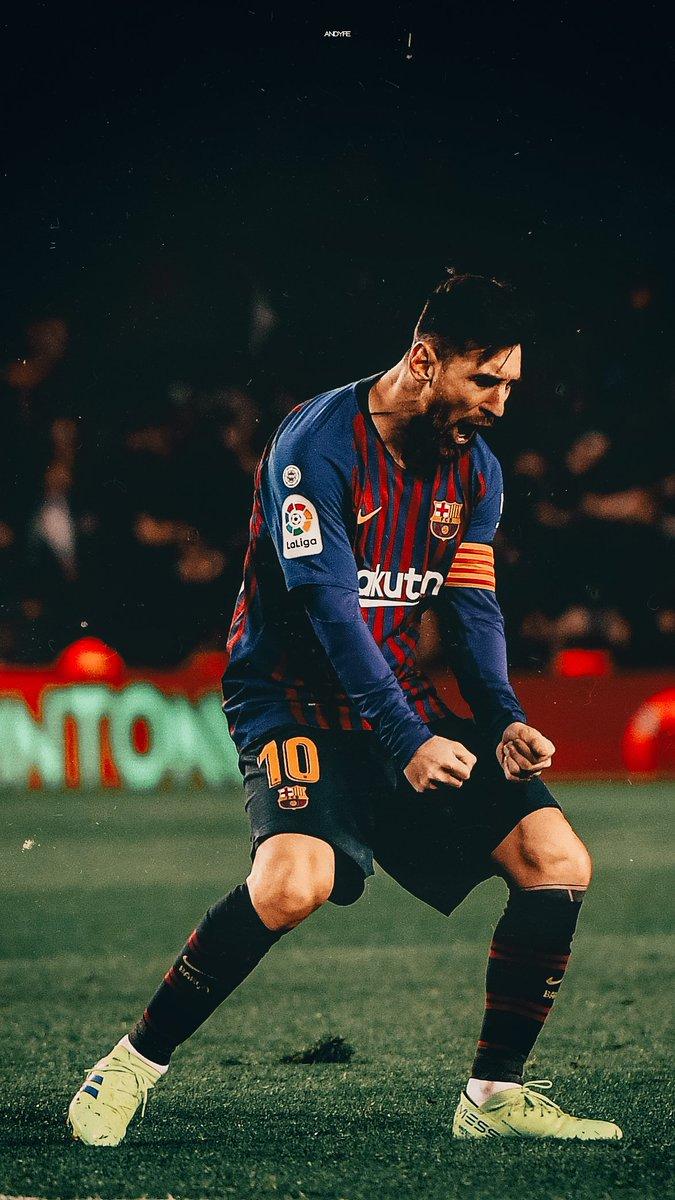 Lionel Messi, FC Barcelona, Torjubel, Spielfeld, Hintergrundbild für iPhone und Android