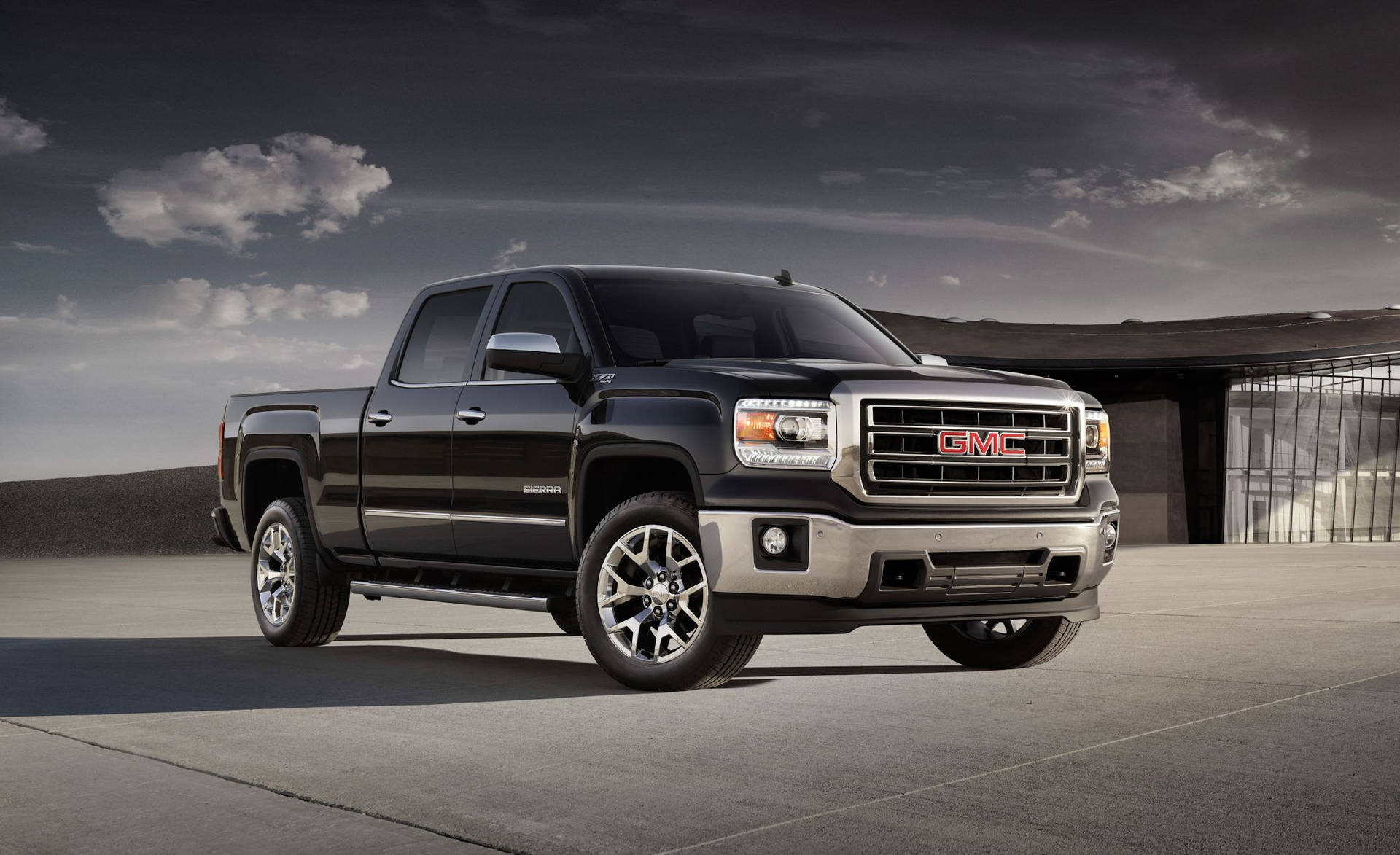 GMC Sierra, GMC, Pick-up, Schwarz, Dämmerung, Full HD, Desktop-Hintergrund für Windows