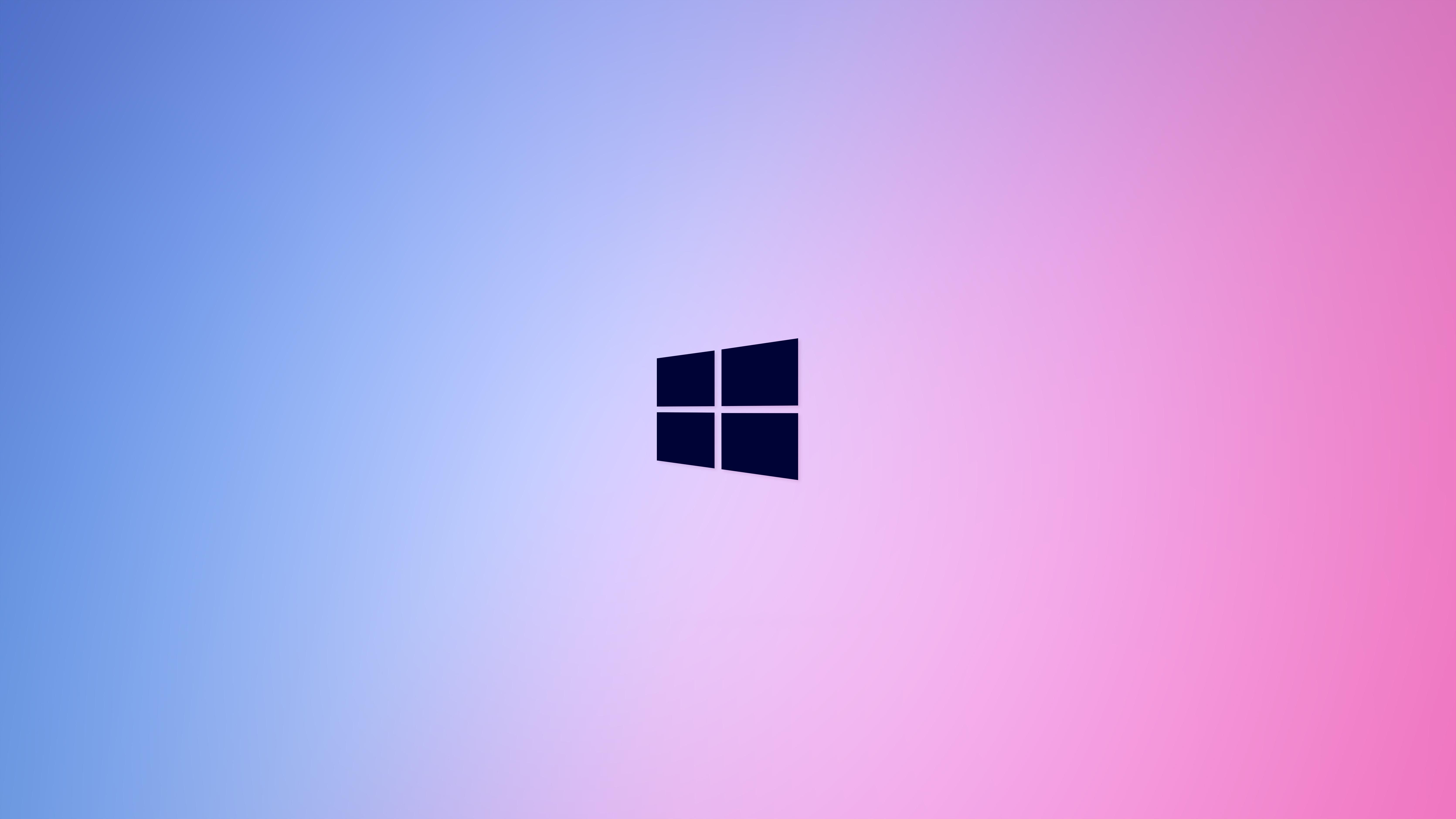 Windows-Logo, Farbverlauf, Rosa, Blau, Minimalistisch, 6K, Hintergrundbild für den PC