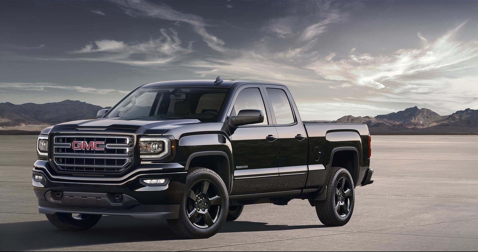 GMC Sierra, GMC, Pick-up, Schwarz, Wolkenhimmel, Full HD, Desktop-Hintergrund für Windows
