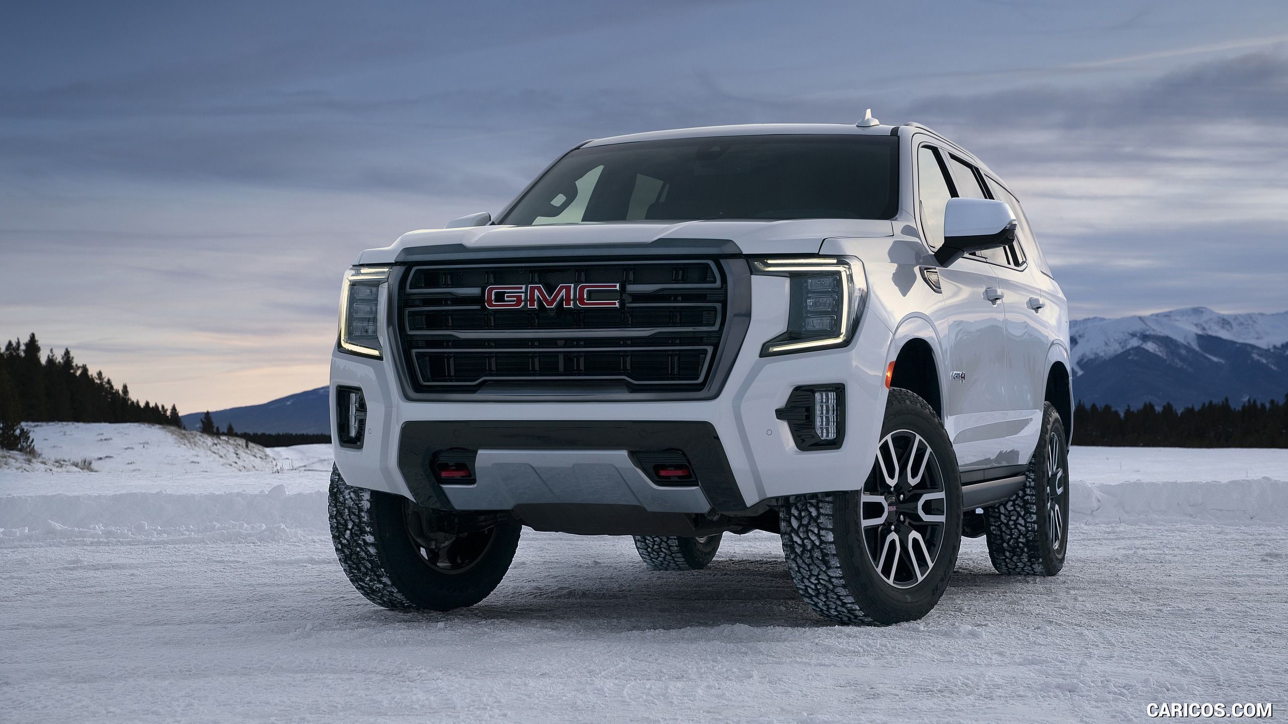GMC Yukon AT4, GMC, SUV, Schnee, Weiß, 2560x1440, 2K-Hintergrundbild für PC