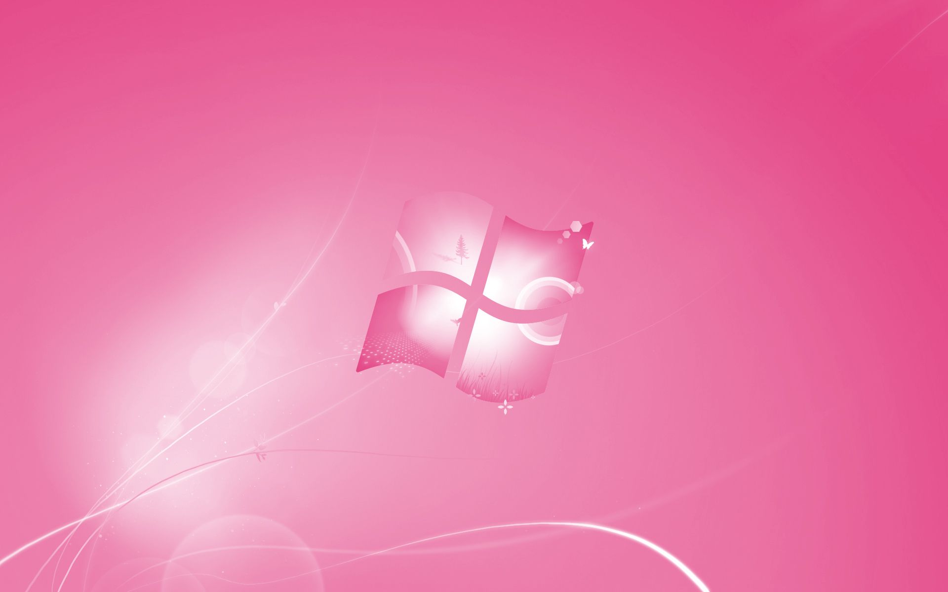 Windows 7, Windows-Logo, Pink, Lichtschein, 16:10, Full-HD-Hintergrundbild für den Desktop