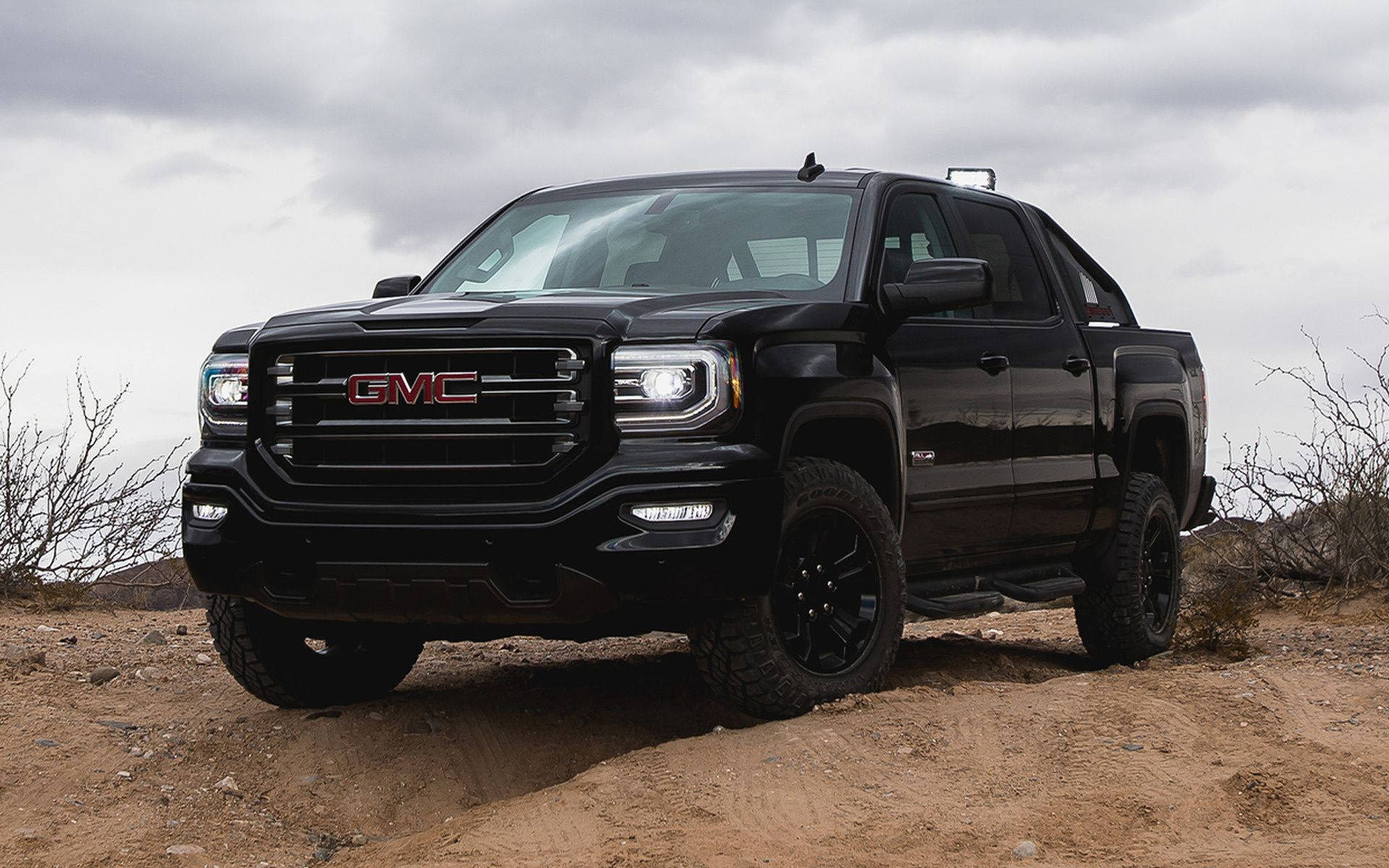 GMC Sierra, GMC, Pick-up, Schwarz, Gelände, 16:10, Full-HD-Hintergrundbild für den Desktop